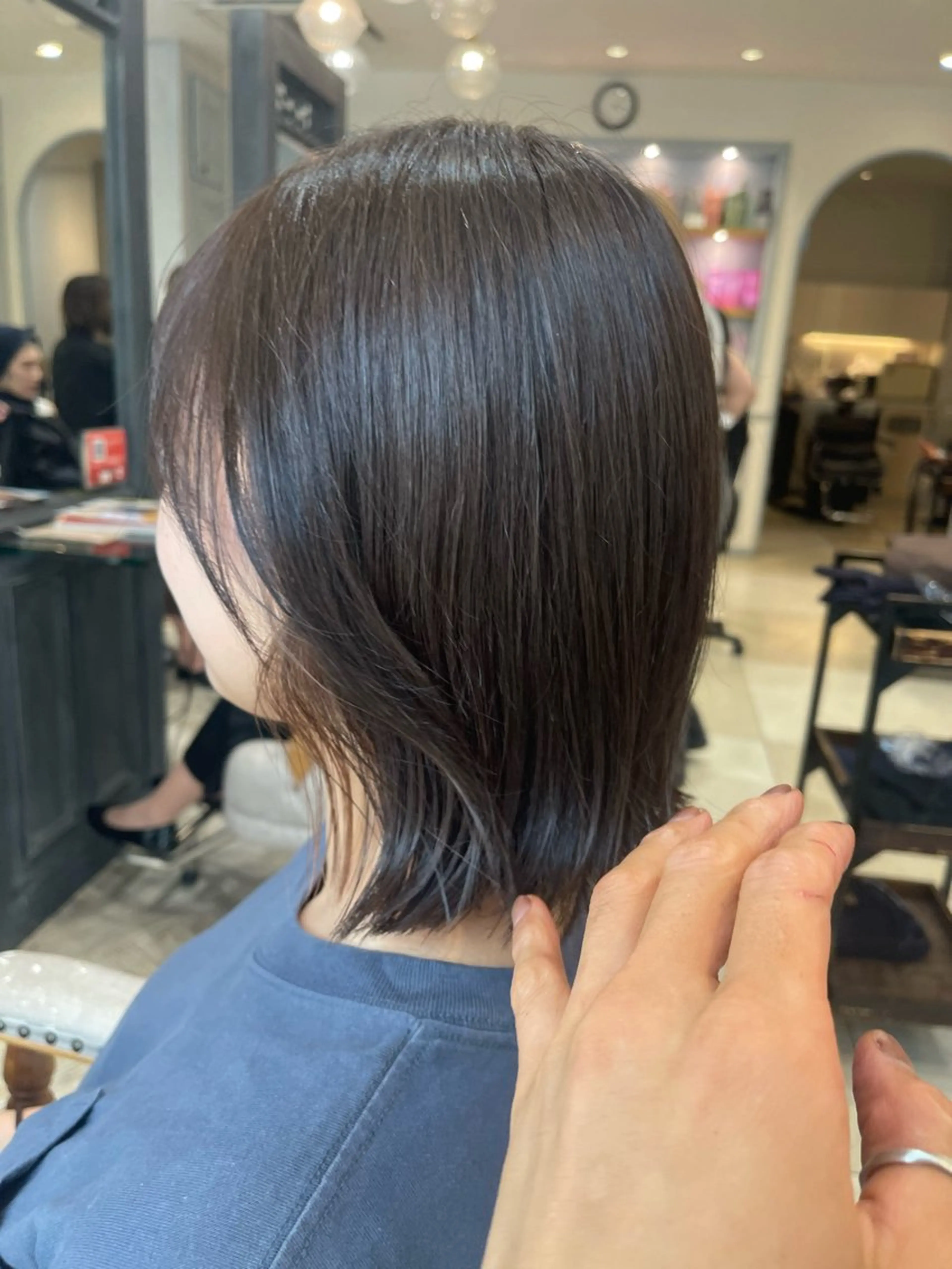 ミディアム カット ヘアカラー トリートメント ショート/ボブ アンドウ☺︎のヘアスタイル