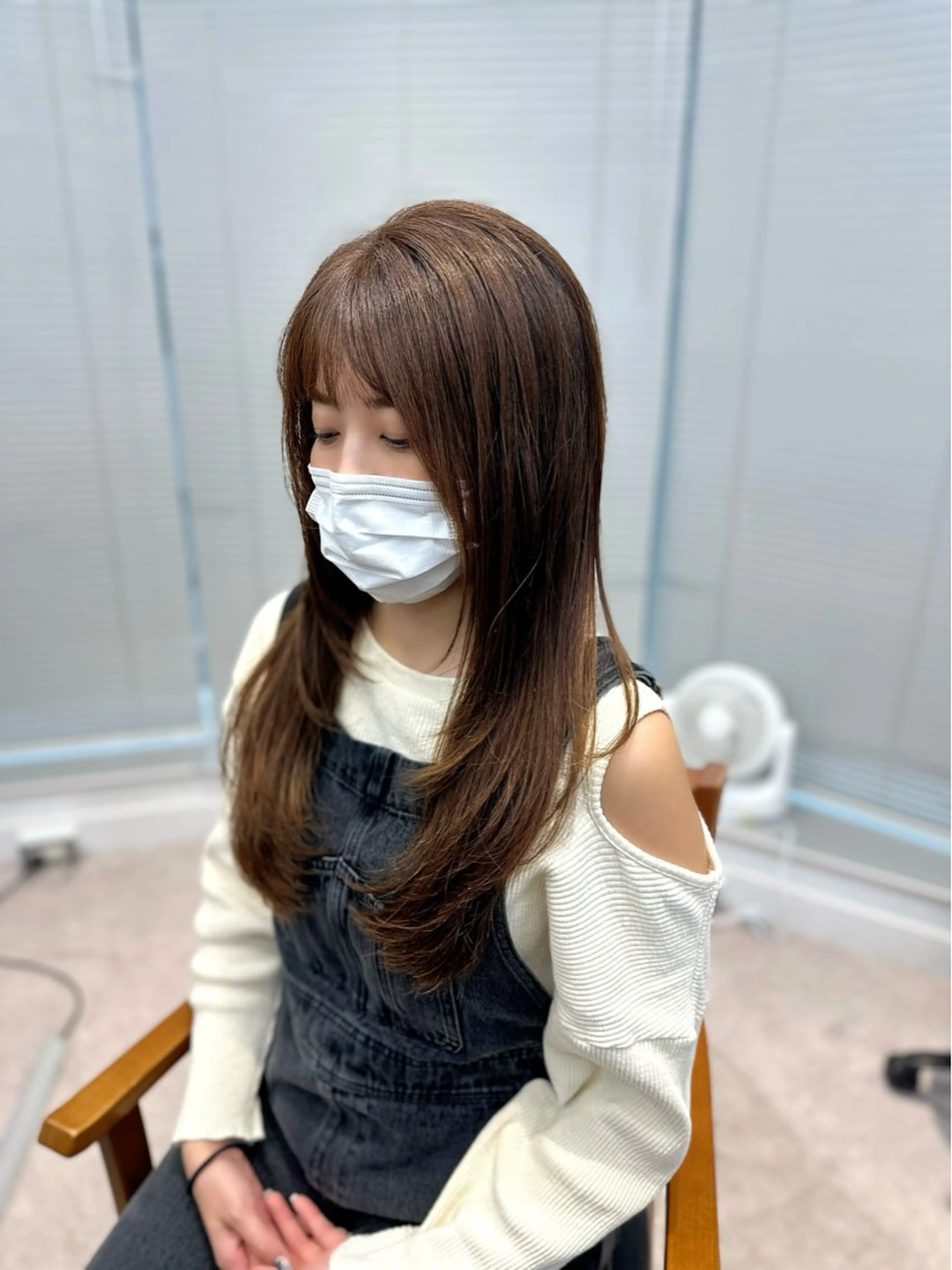 ロング カラー パーマ ヘアアレンジ メンズ キッズ カット レイヤーカット 🌿透け感カラーのヘアスタイル