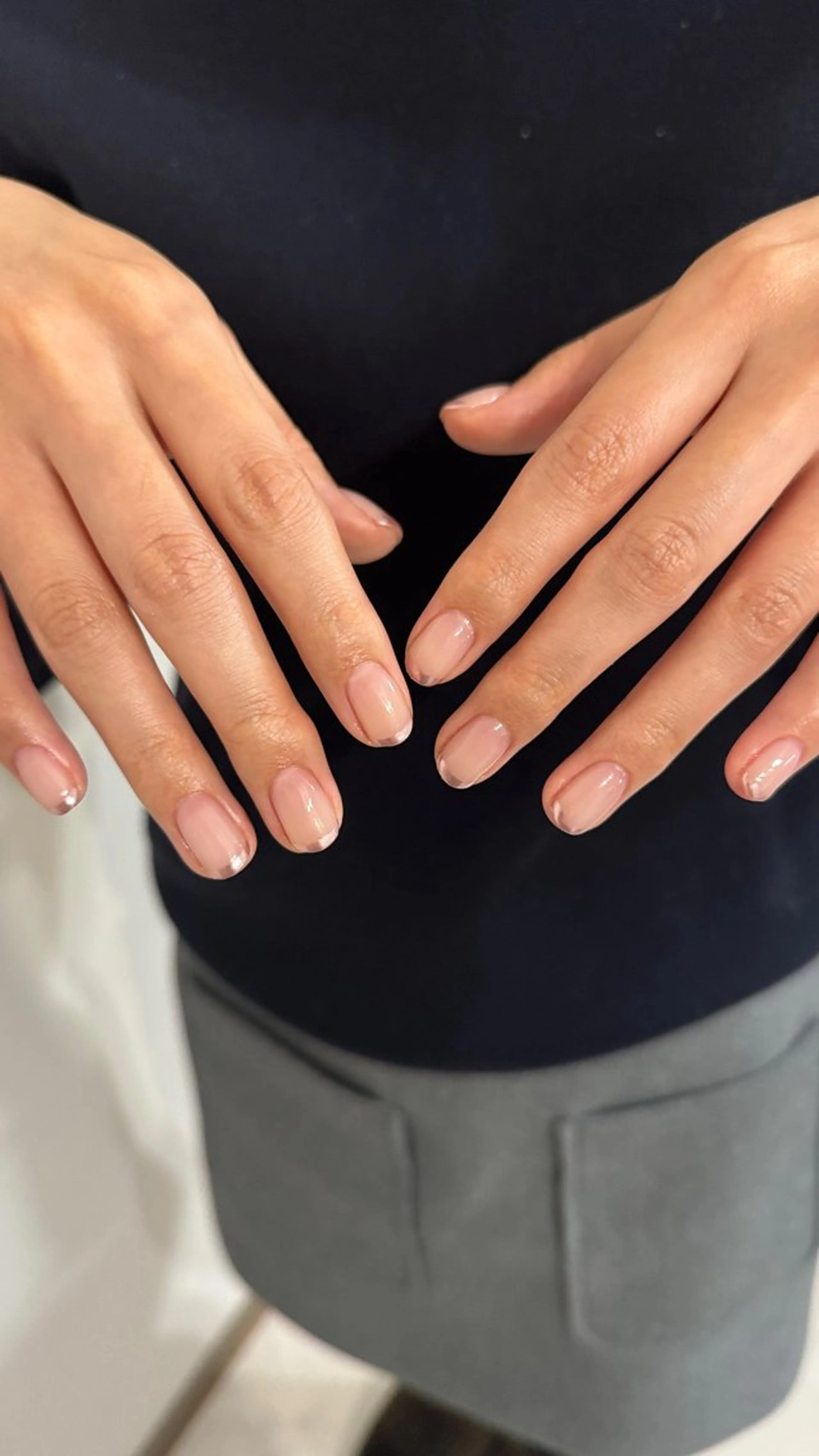 ネイル フレンチネイル ミラーネイル 中目黒 Suzukiのネイルデザイン