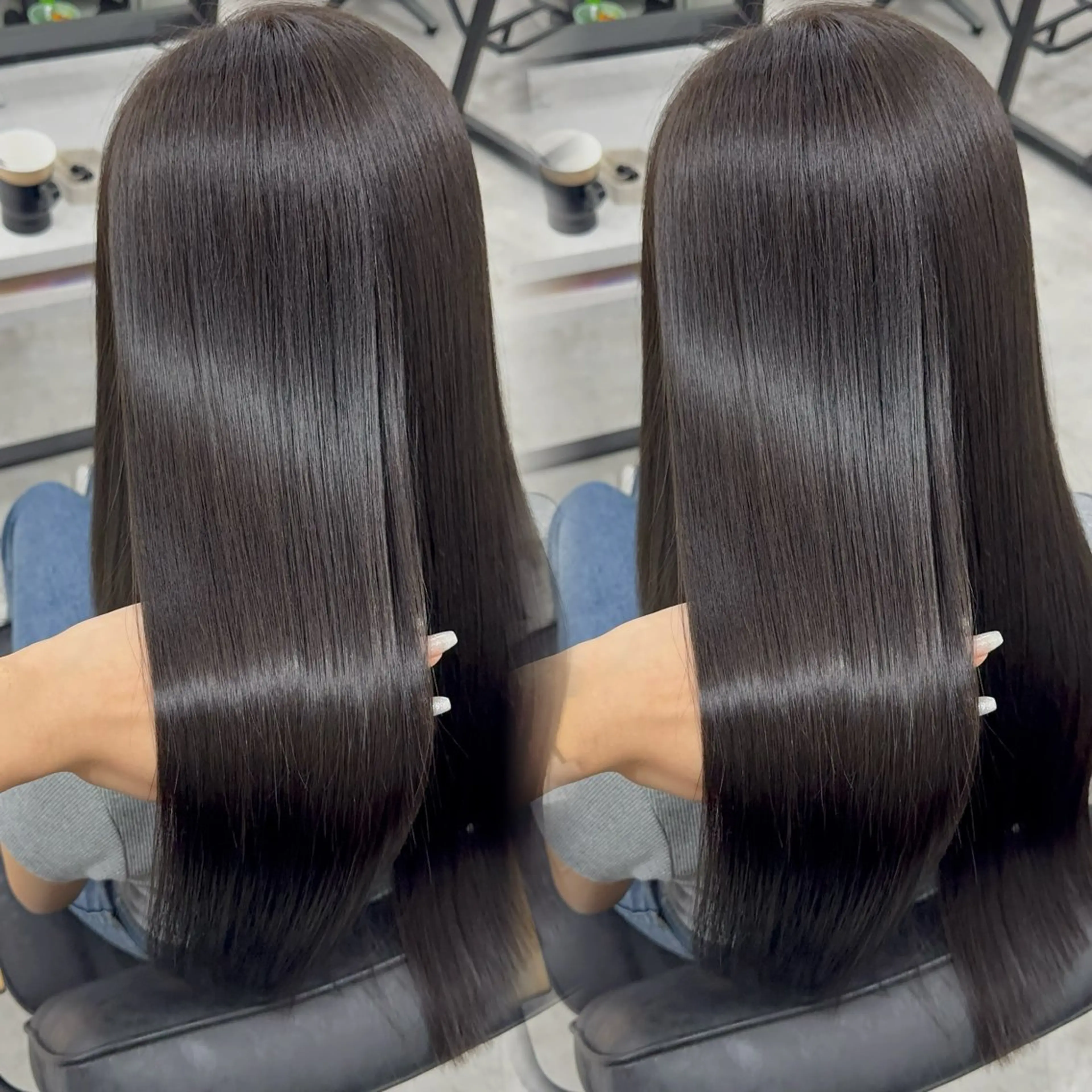 ロング カラー アッシュ アッシュブラウン ベージュカラー 黒髪 ブリーチ カット ヘアカラー トリートメント 赤み無し柔らかカラー 【梅田】madokaのヘアスタイル