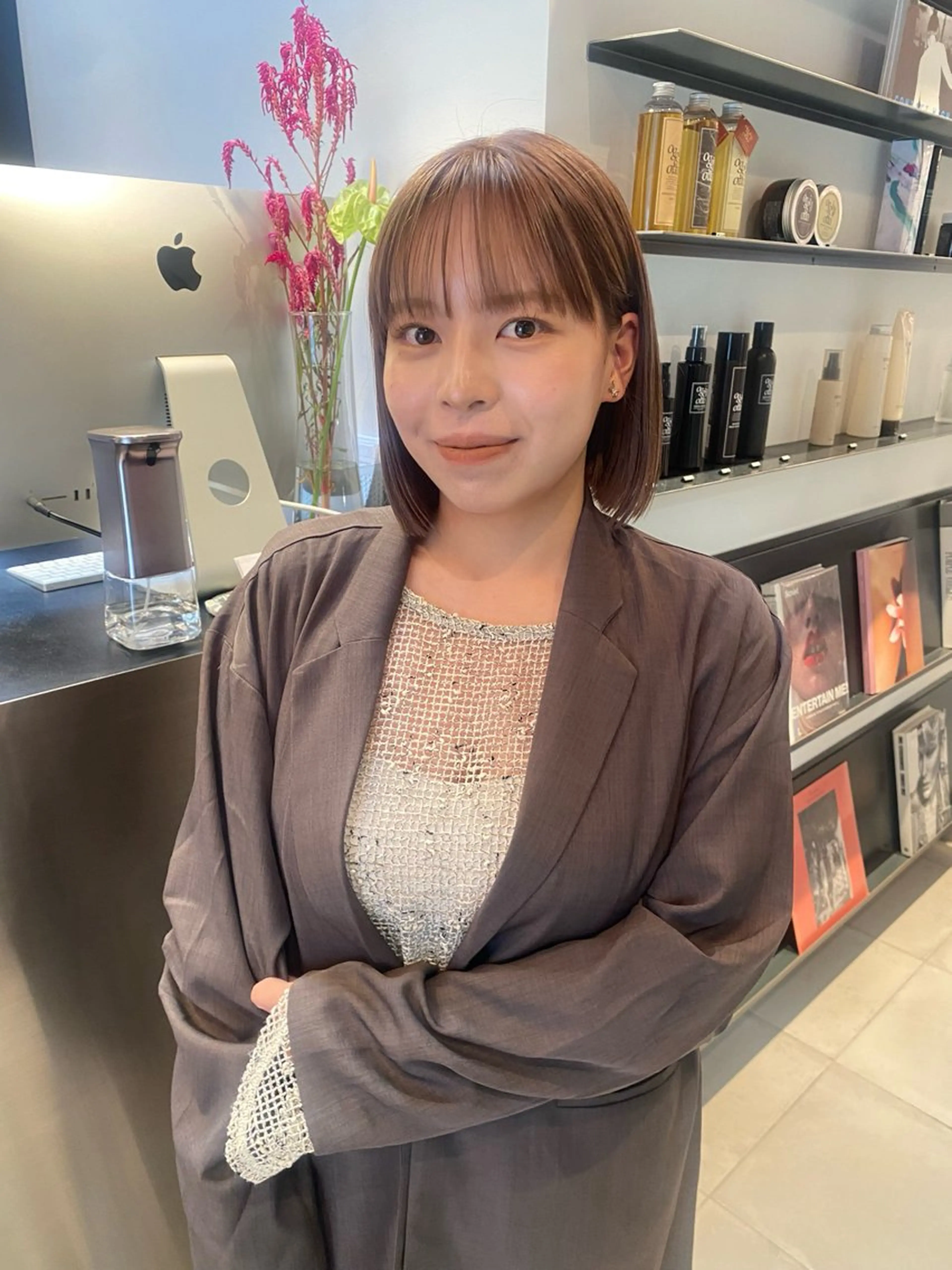 ショート カラー カット ヘアカラー riria/ボブ /透明感カラー🎀のヘアスタイル