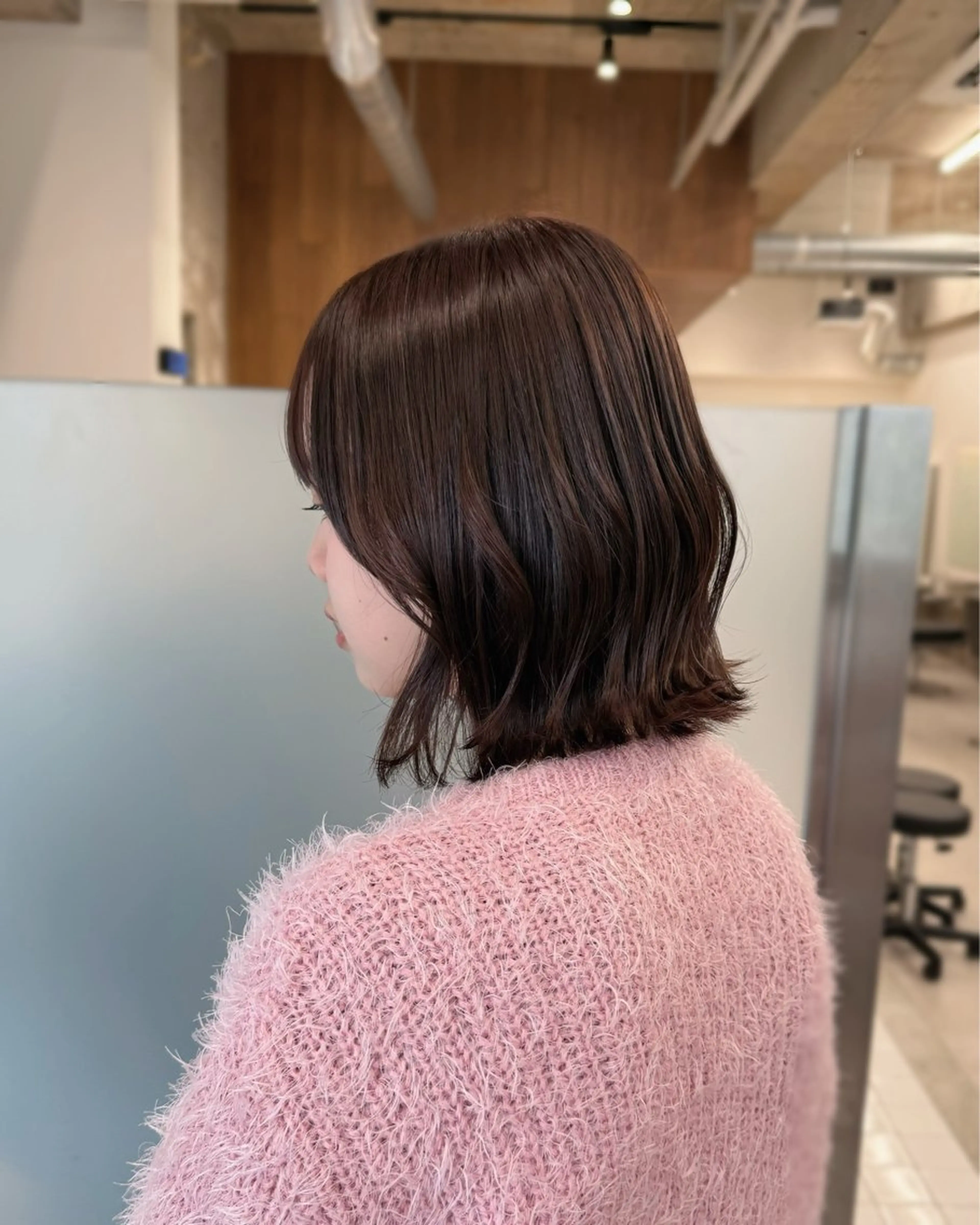 セミロング カラー ブラウンカラー 透明感カラー ナチュラルブラウン カット ヘアカラー トリートメント 縮毛矯正+モテカラー 🎀✨MIHOのヘアスタイル