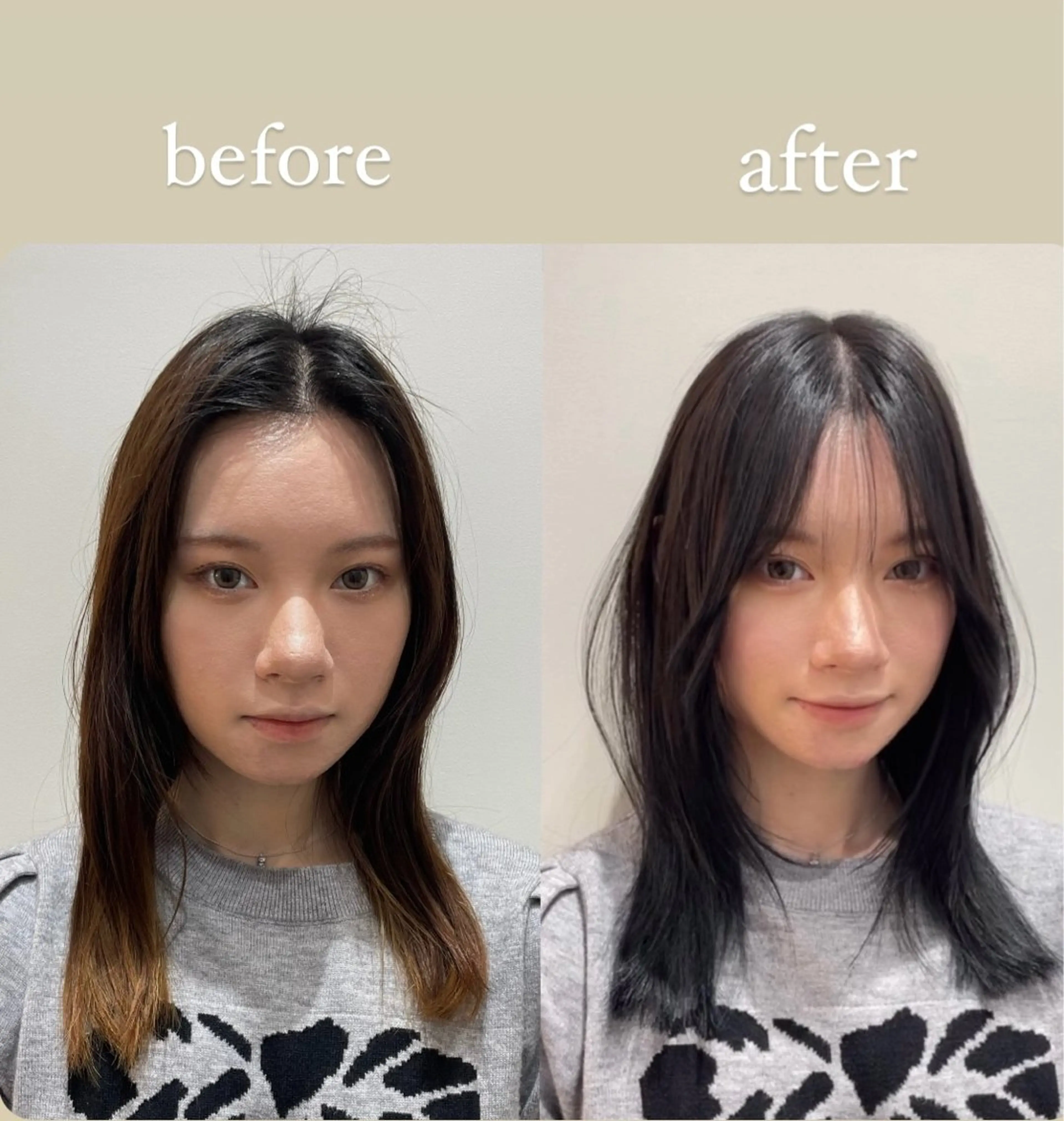 セミロング 韓国風ヘア レイヤーカット カット ヘアカラー トリートメント ❤︎︎韓国ヘア❤︎︎ 𝑺𝒉𝒊𝒉𝒐のヘアスタイル