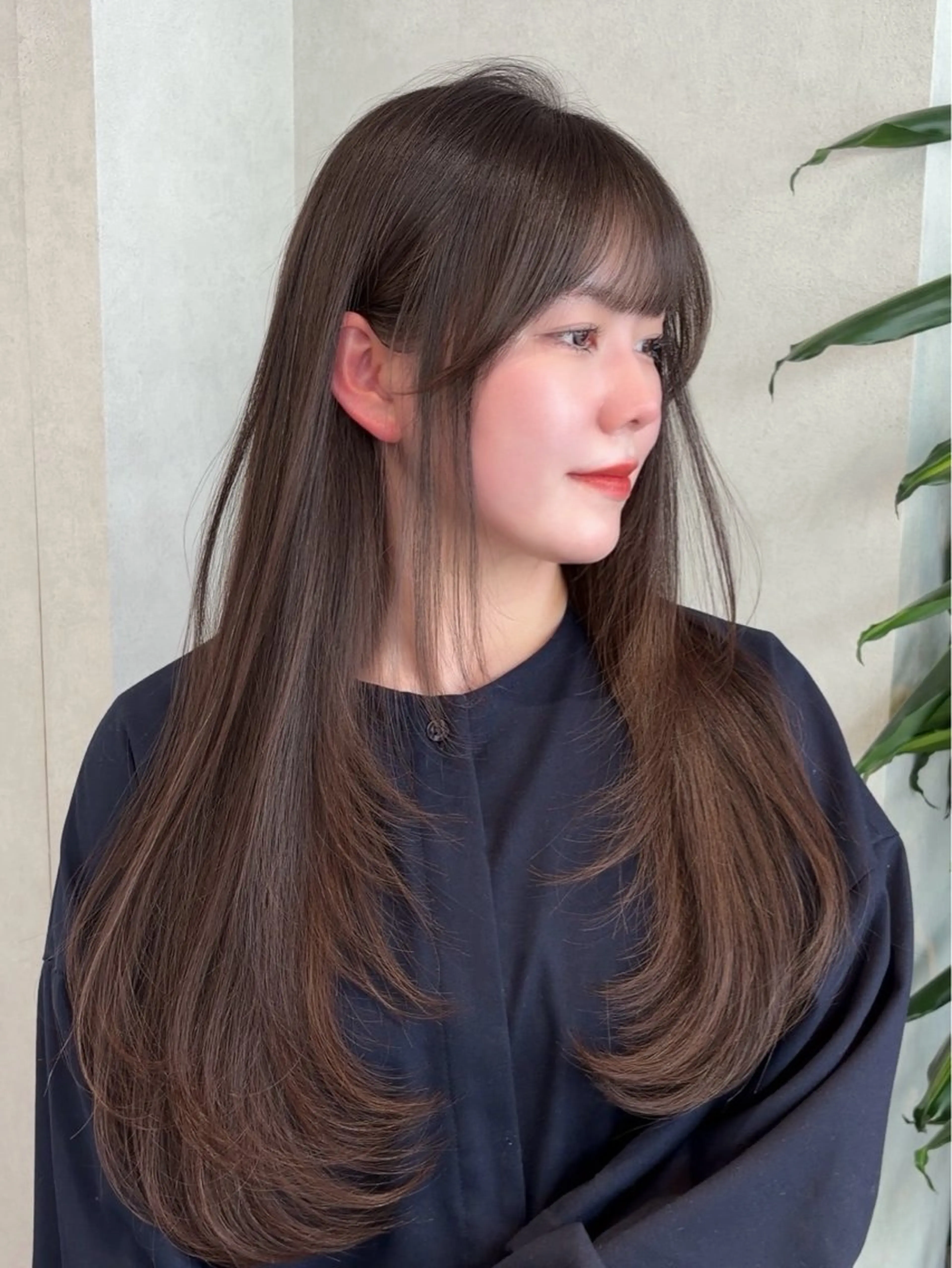 セミロング カット トリートメント 結べるレイヤーカット /カラー/あさかのヘアスタイル