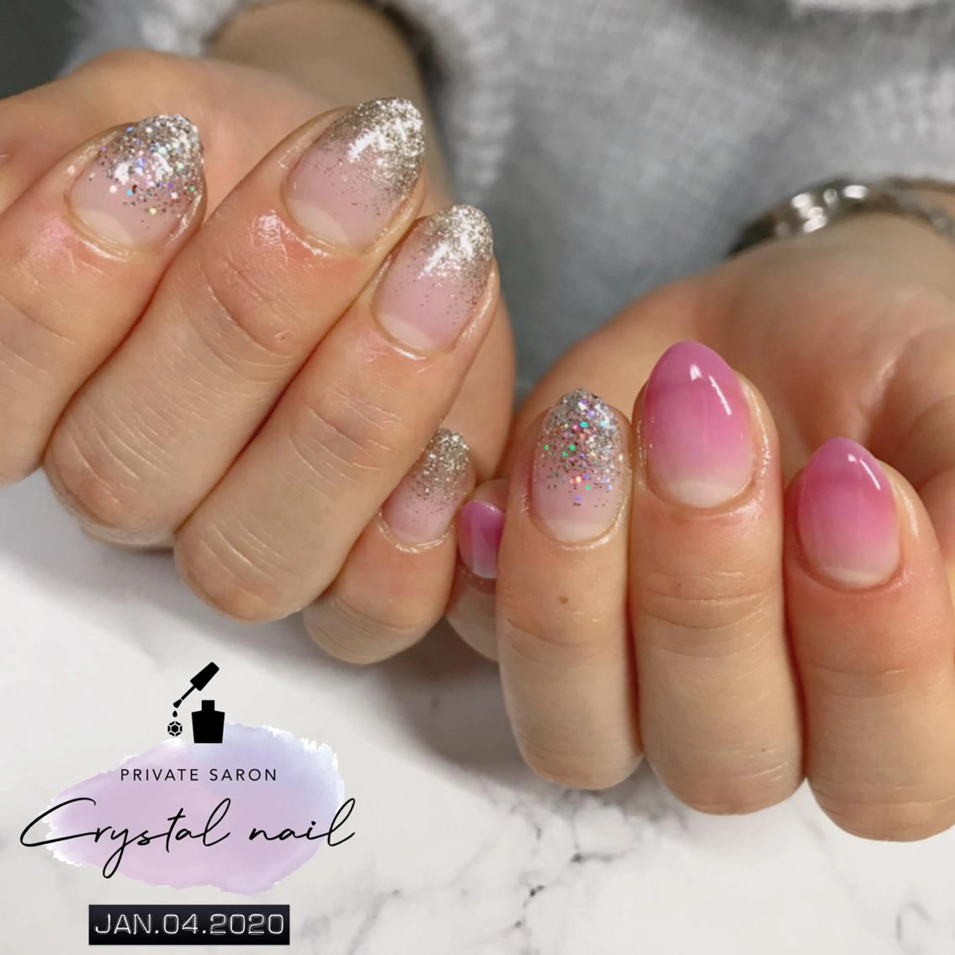 ネイル ラメ(グリッター) ハンドネイル SCENERY NAILのネイルデザイン