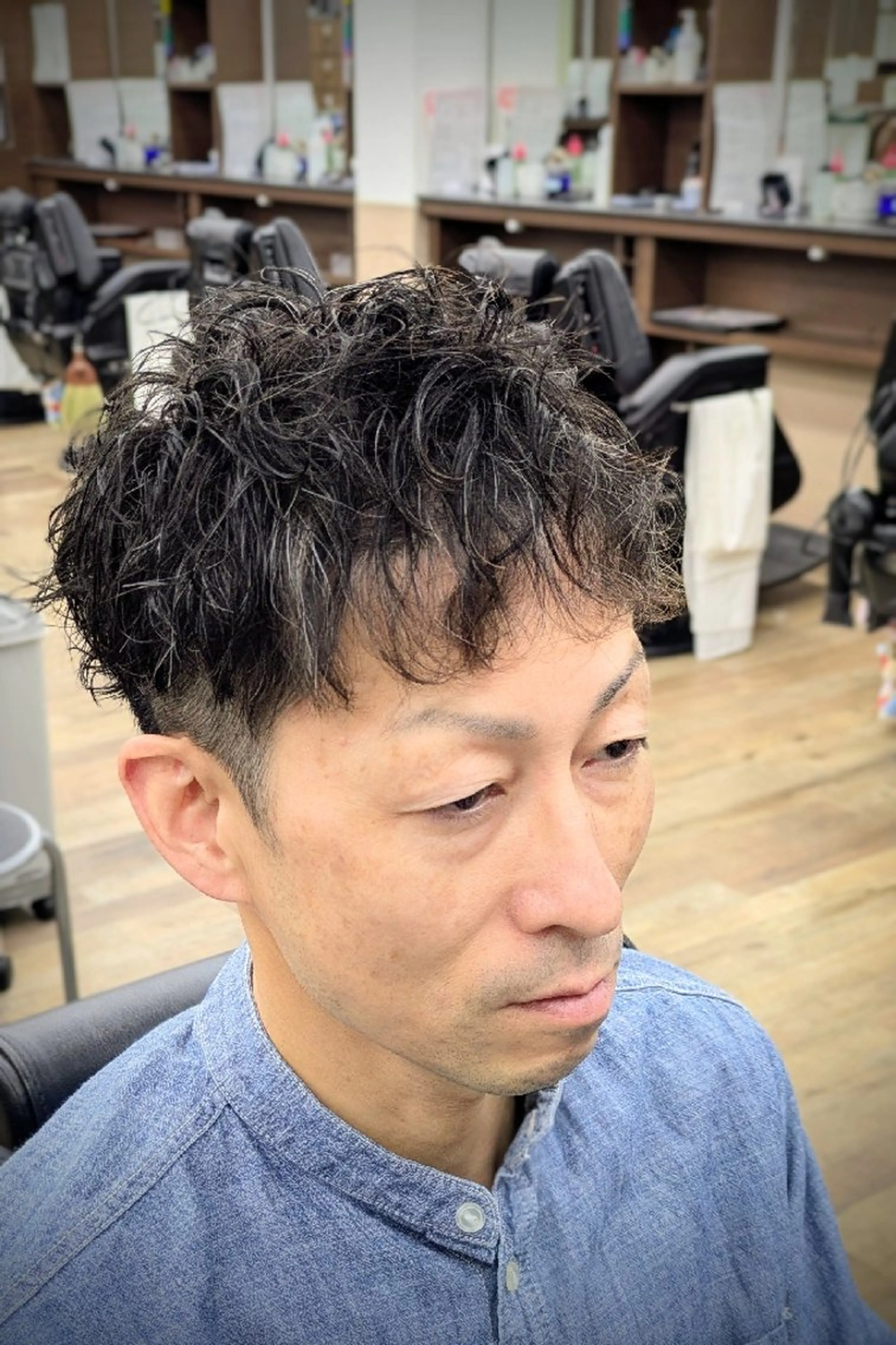 ショート パーマ 理容プラージュ燕三条 福井のヘアスタイル