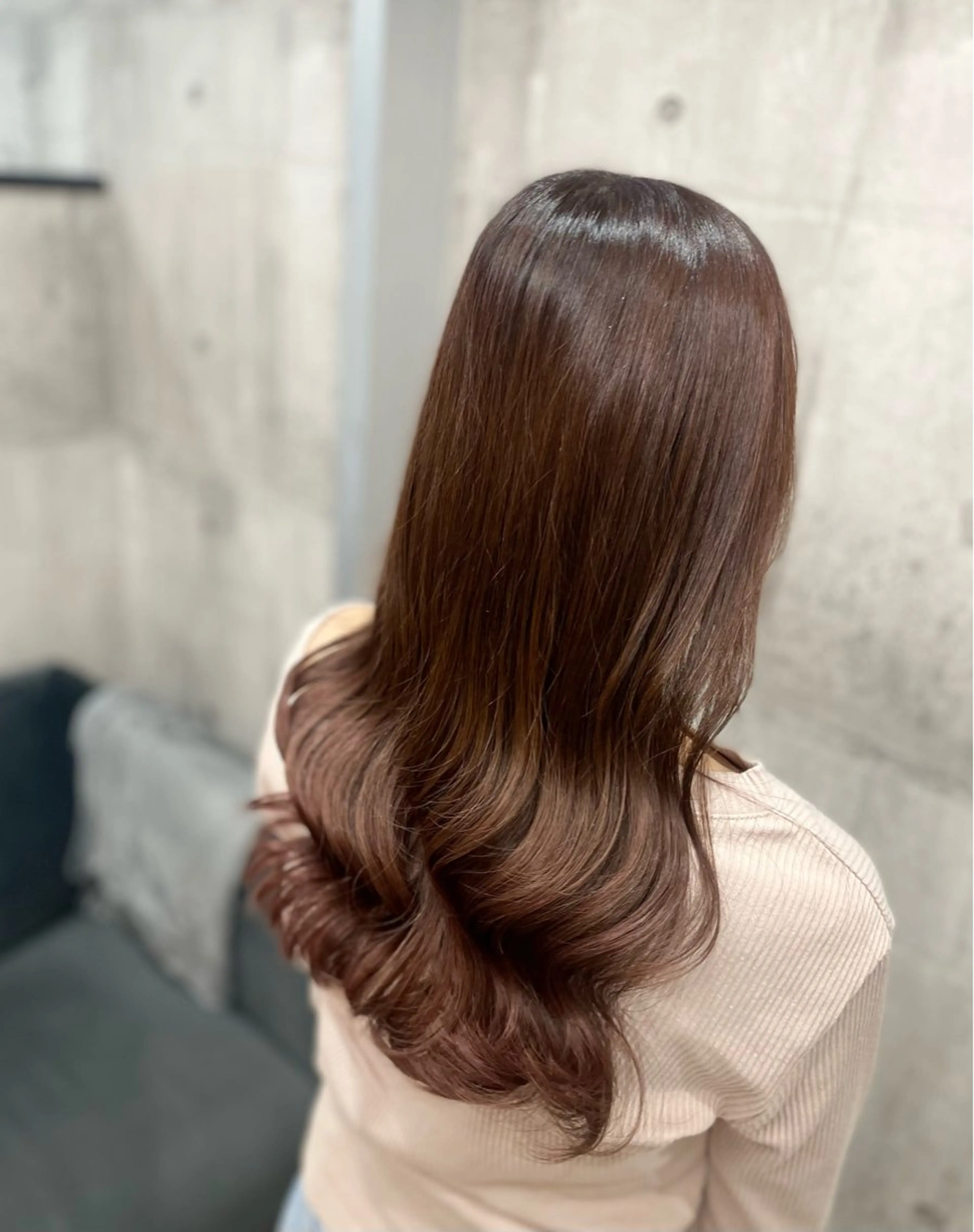 ロング カラー アッシュ ベージュカラー ブラウンカラー ショコラベージュ ショコラブラウン カット ヘアカラー トリートメント crystal船橋 /艶カラー/HONOのヘアスタイル