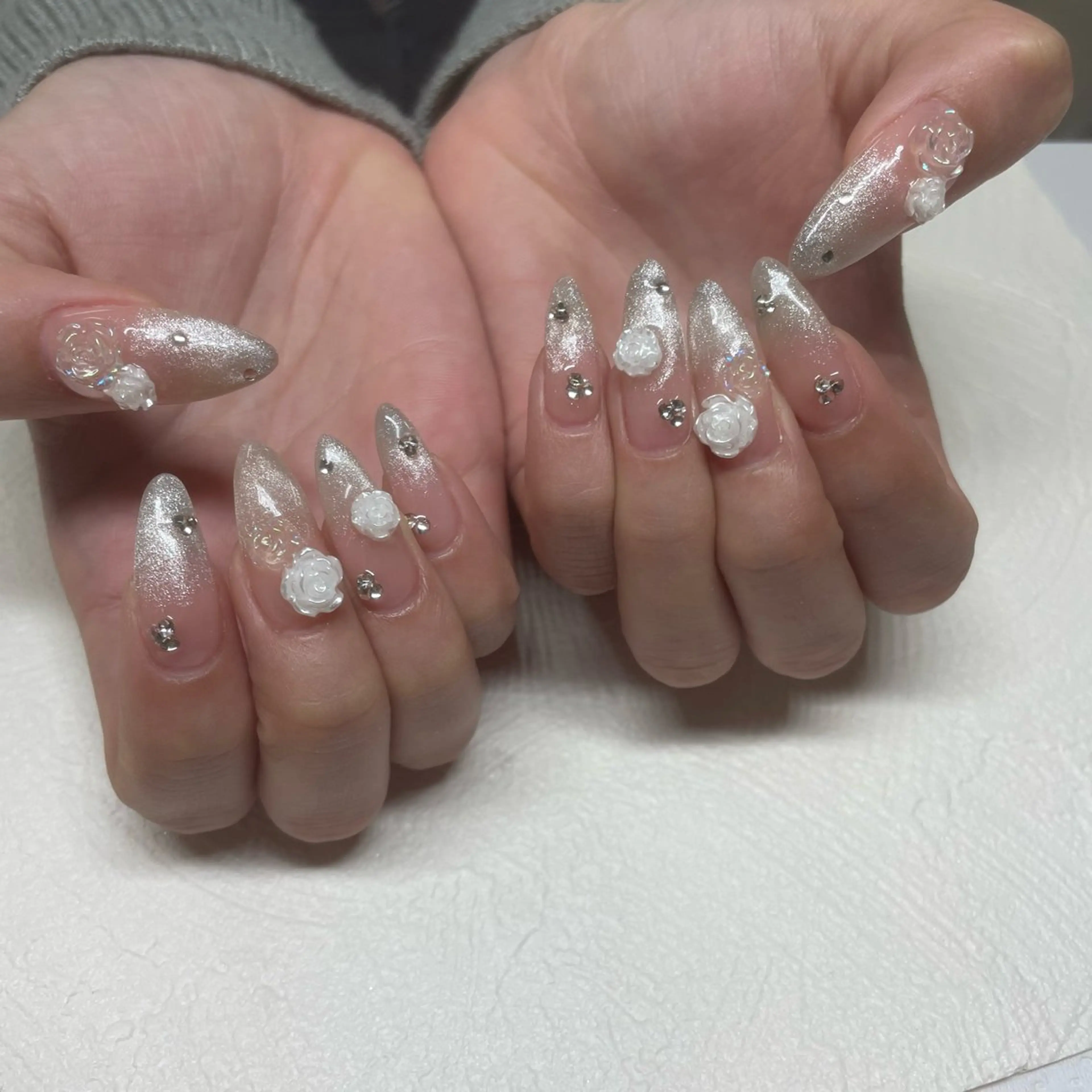 💅hand チップ長さだしデザインの写真