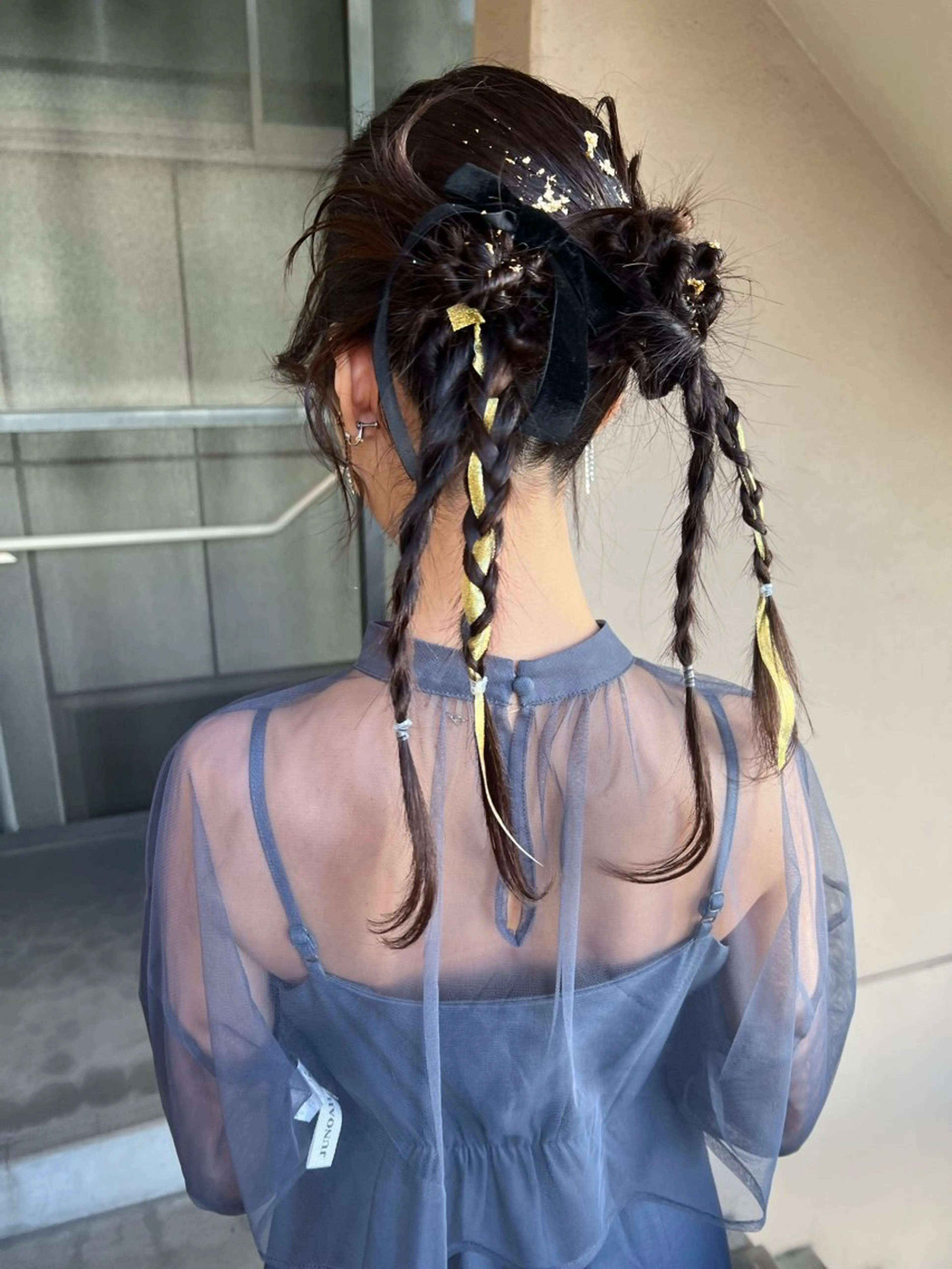 セミロング ヘアアレンジ ヘアセット カラーパティシエ facce🌼ikoのヘアスタイル