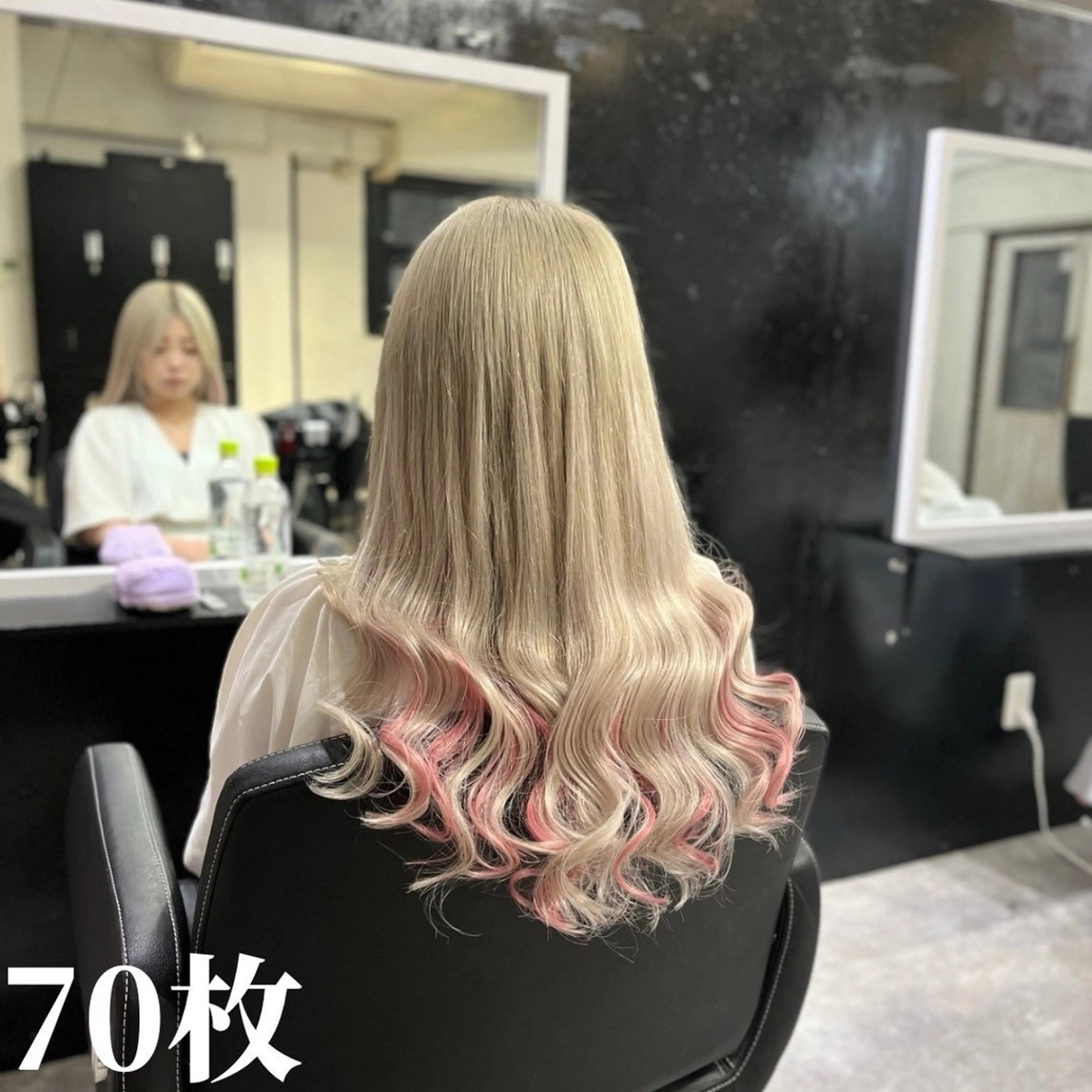 期間限定 衝撃価格❣️100%人毛シールエクステ(52cm ヘソ下)70枚17600円の写真