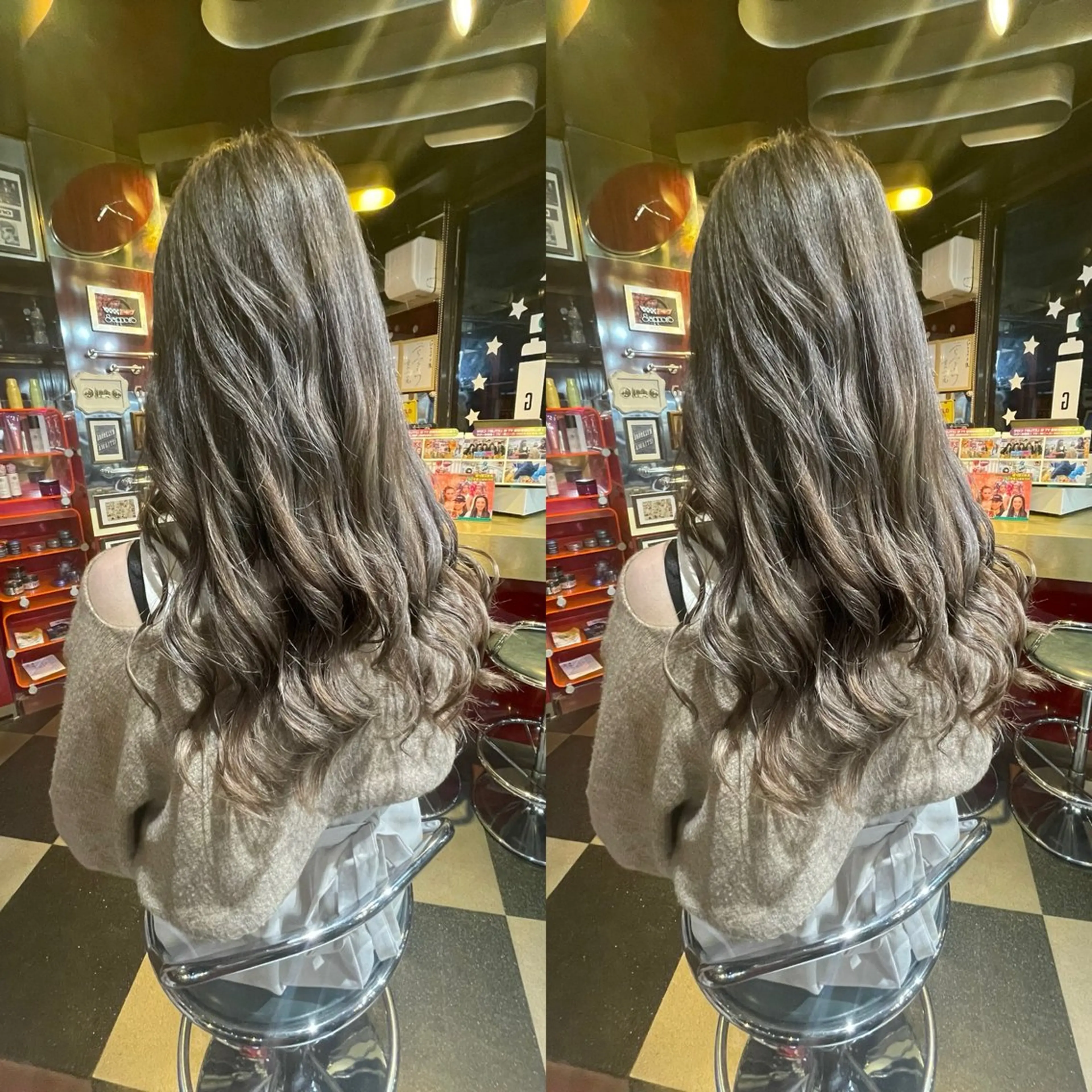 ロング カラー バレイヤージュ レイヤーカット トリートメント 👑派手髪/カット 👑ANRYのヘアスタイル