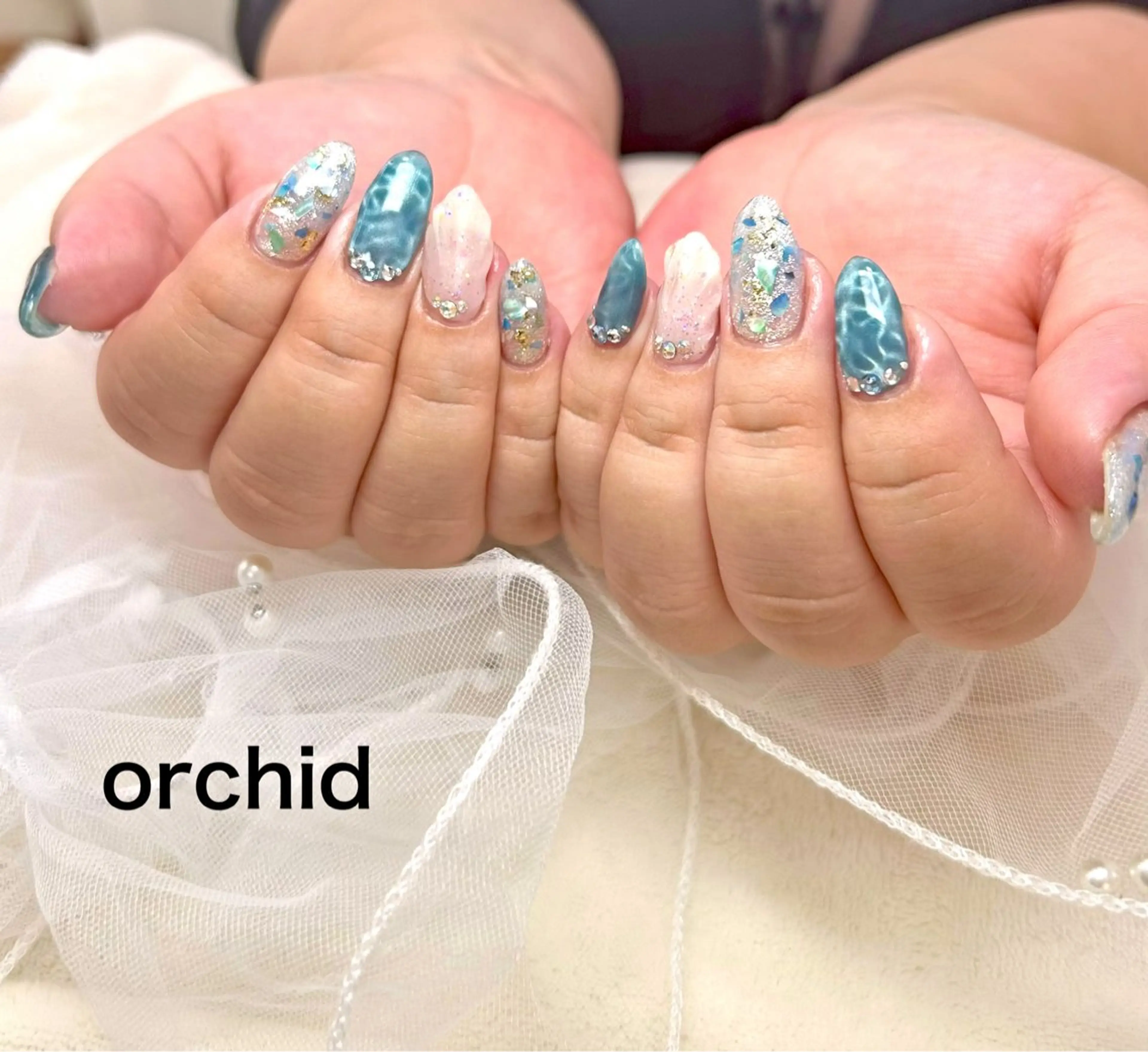 ネイル ハンドネイル orchid ♡オーキッドのネイルデザイン