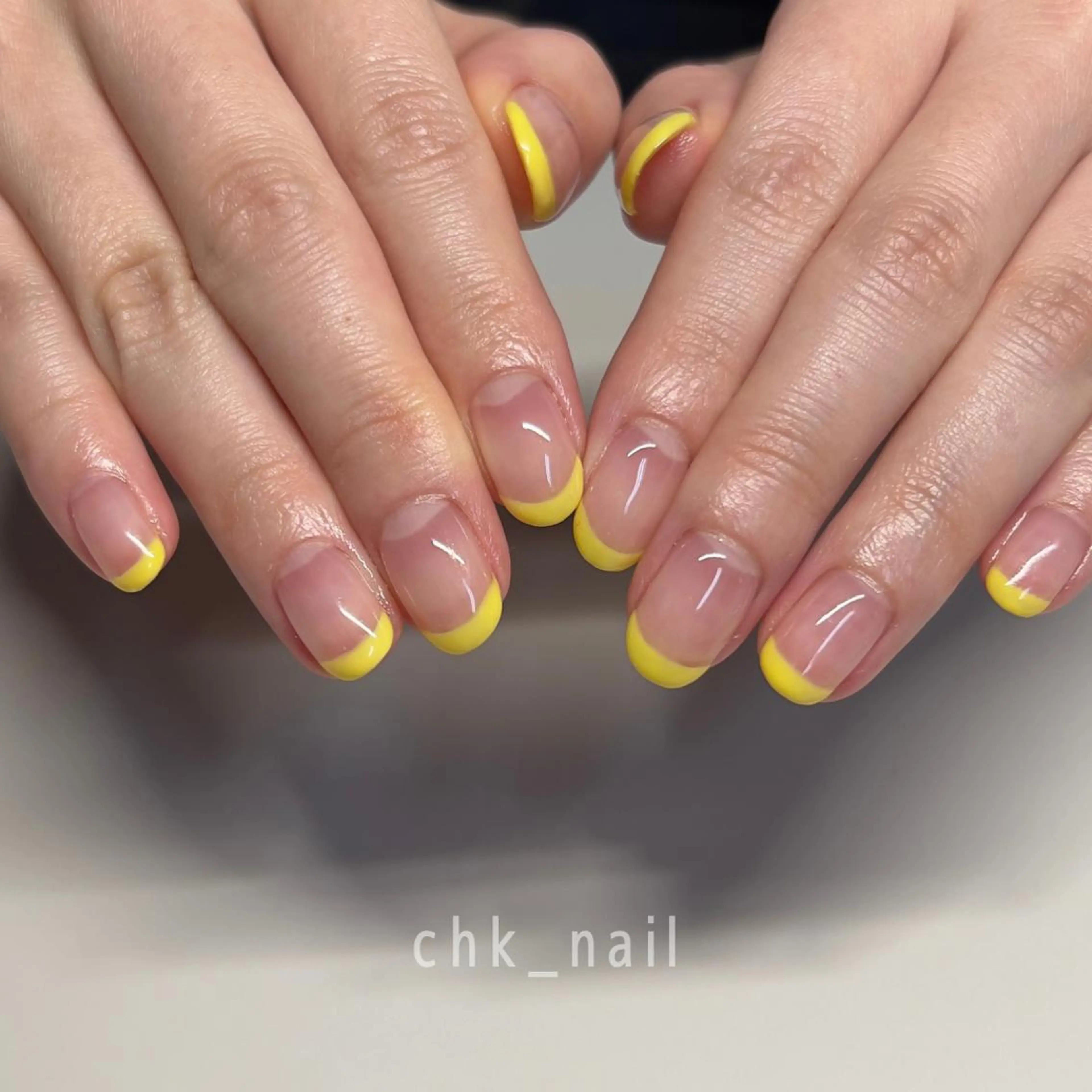 ネイル フレンチネイル 黄色 takahashi chikaのネイルデザイン