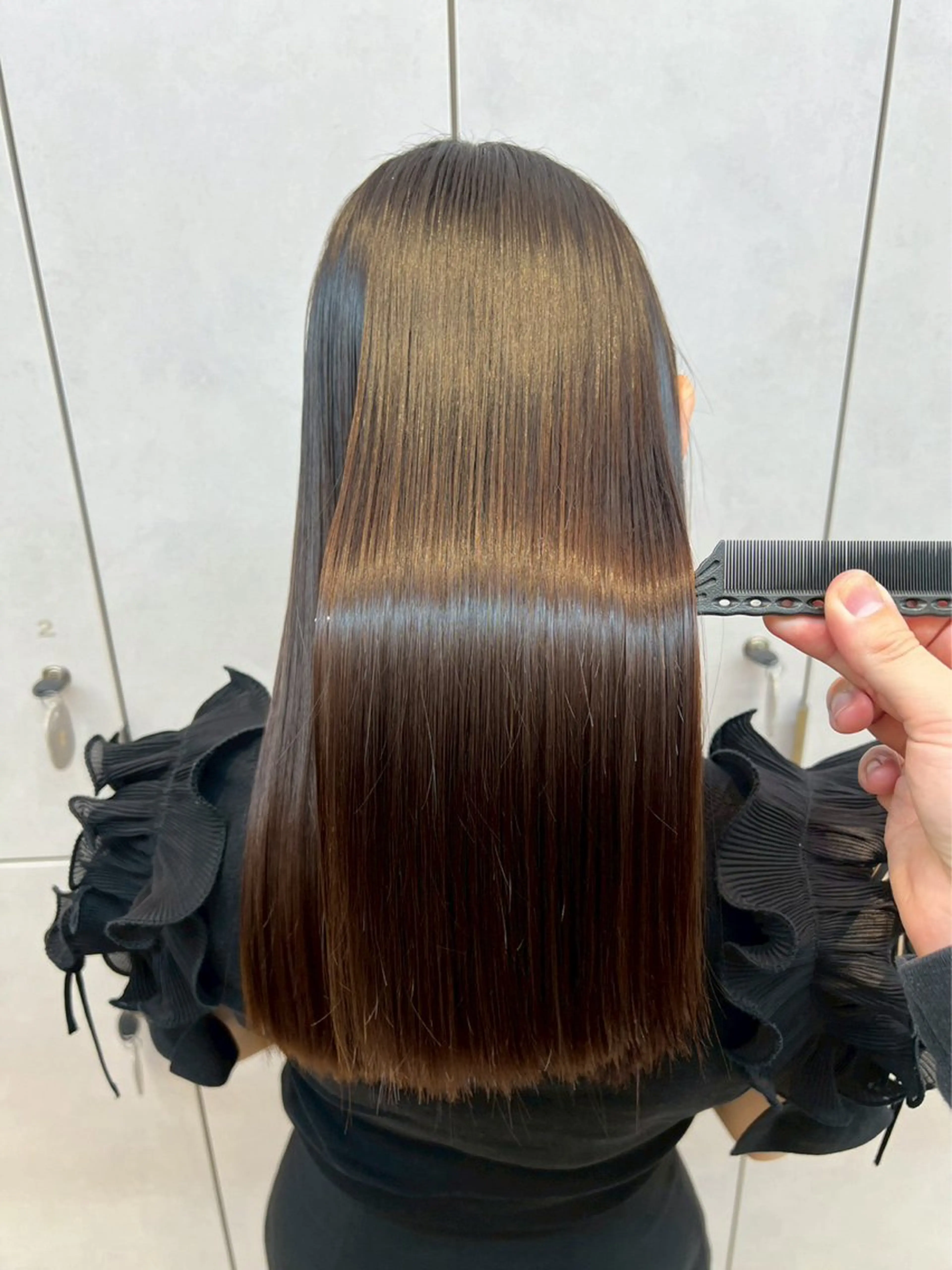 ロング 縮毛矯正 髪質改善/縮毛矯正 /レイヤー/宮崎直弥のヘアスタイル