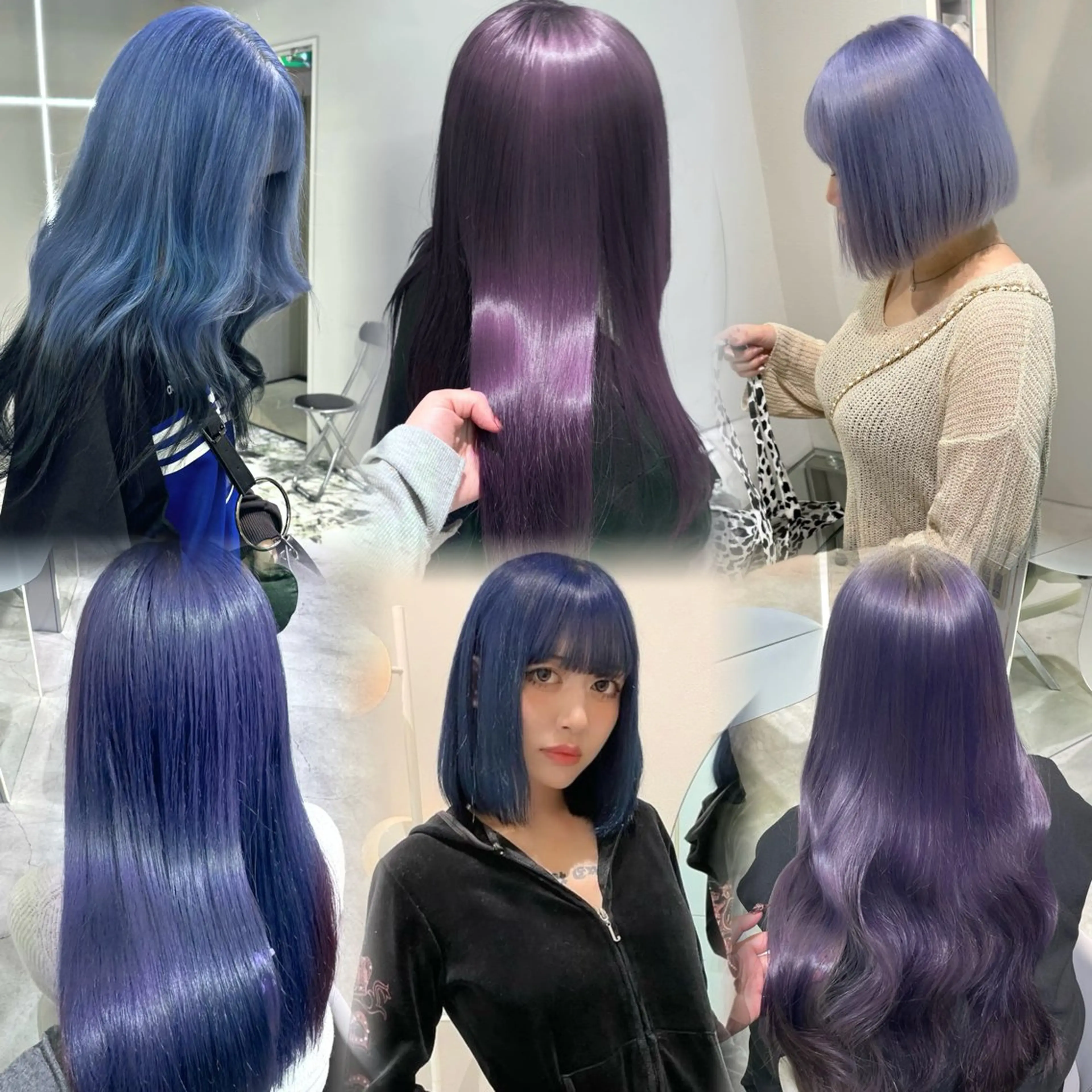 カラー ベージュカラー 黒髪 ブルーカラー ブルーブラック ブルーラベンダー GEM/ハイトーン /名駅/kanaeのヘアスタイル