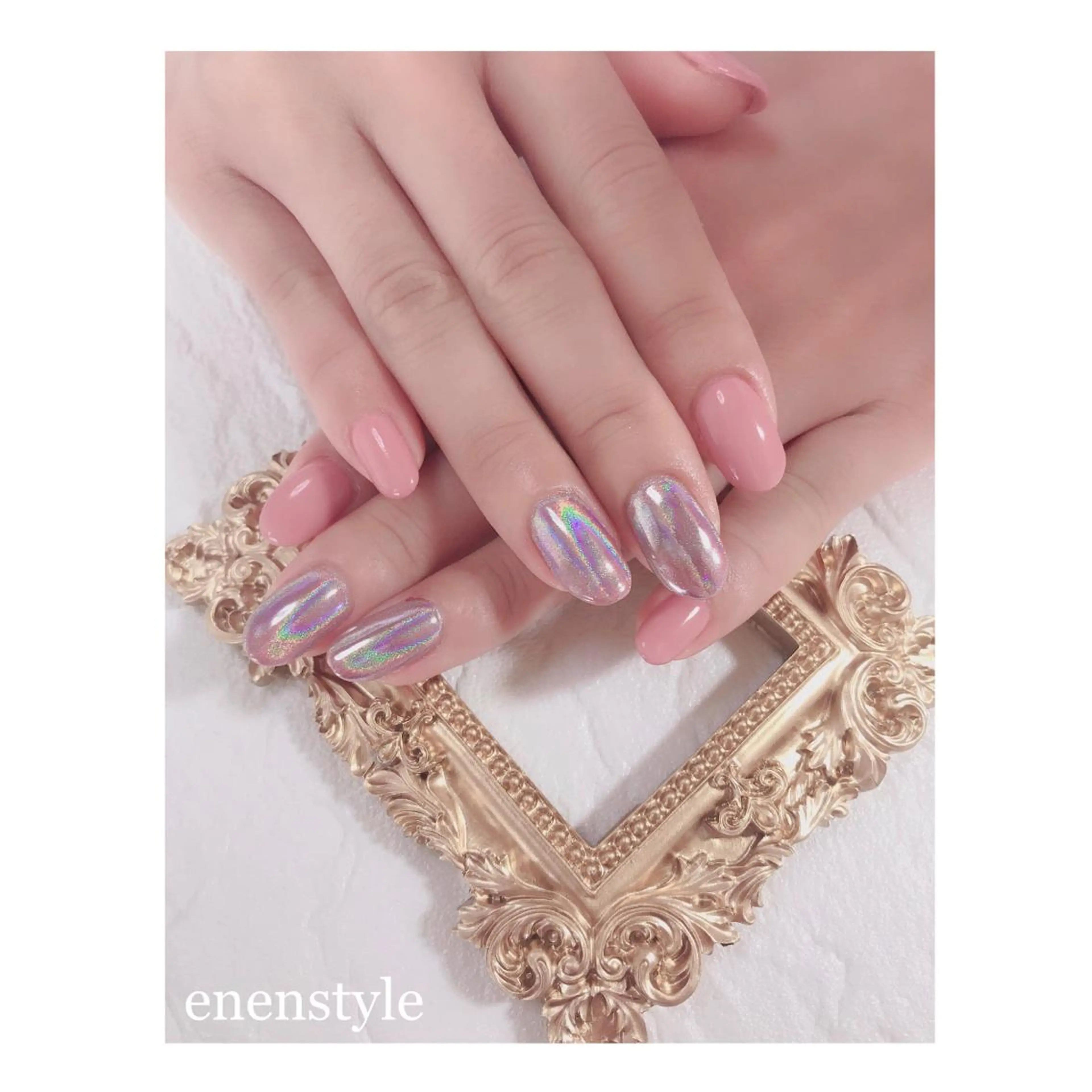 ミディアム ネイル オフィスネイル ワンカラーネイル ピンク ハンドネイル 👑enen style👑のネイルデザイン