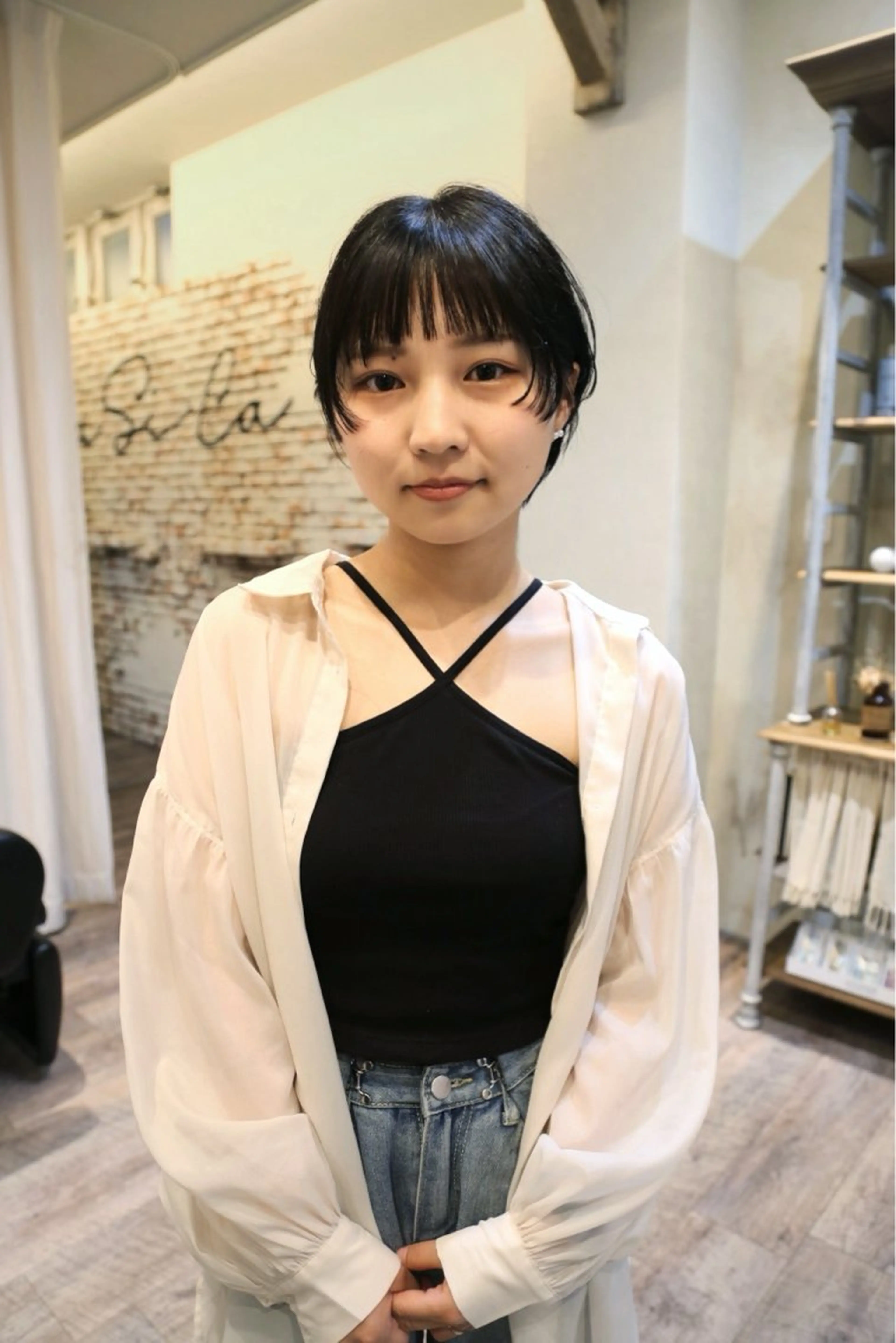 ショート 顔周りカット オン眉 ショートヘア カット デザインパーマ 藤田和樹のヘアスタイル