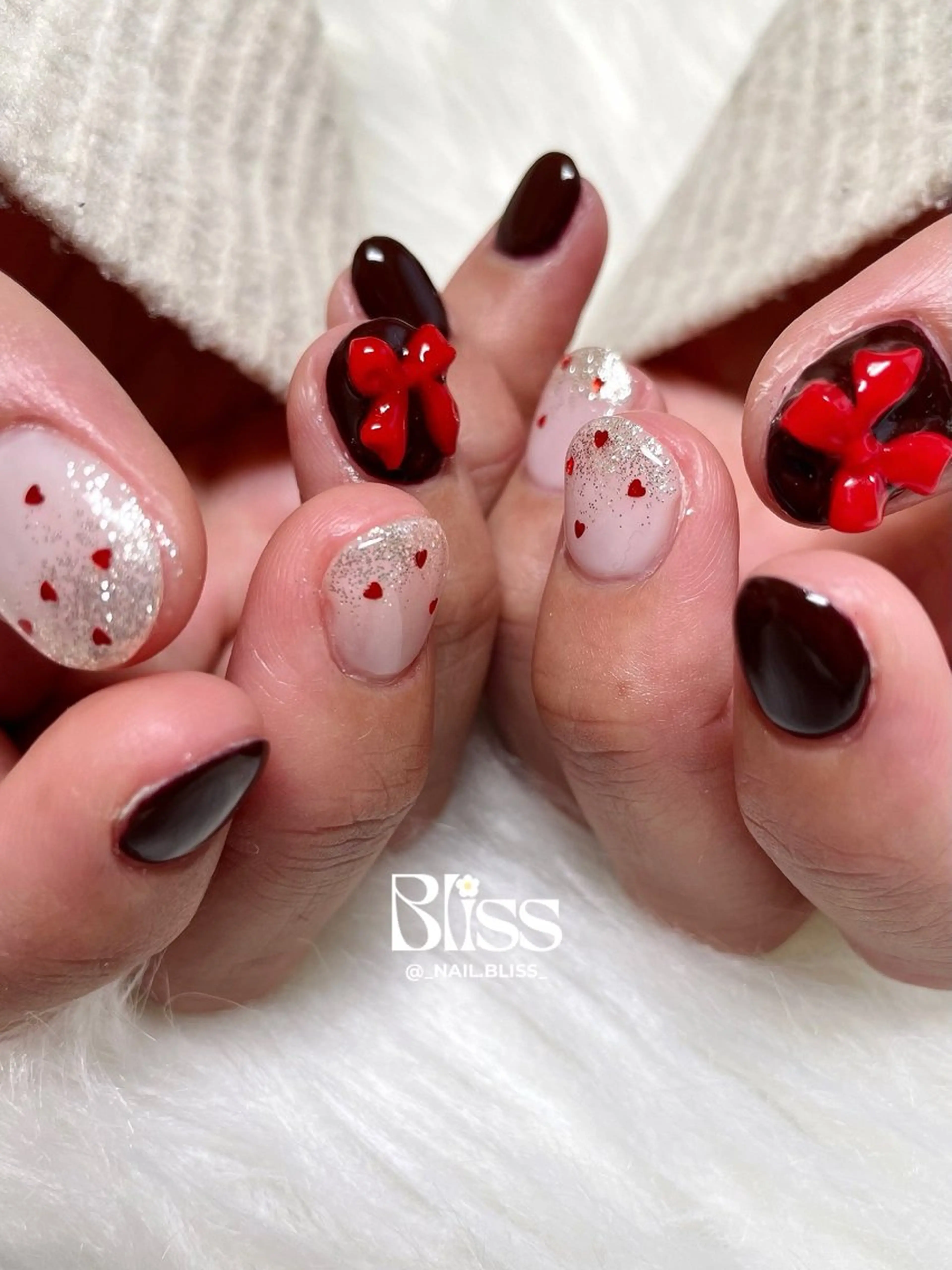 ネイル ラメ(グリッター) ラメグラデーション シンプルネイル ハンドネイル NAIL BLISSのネイルデザイン