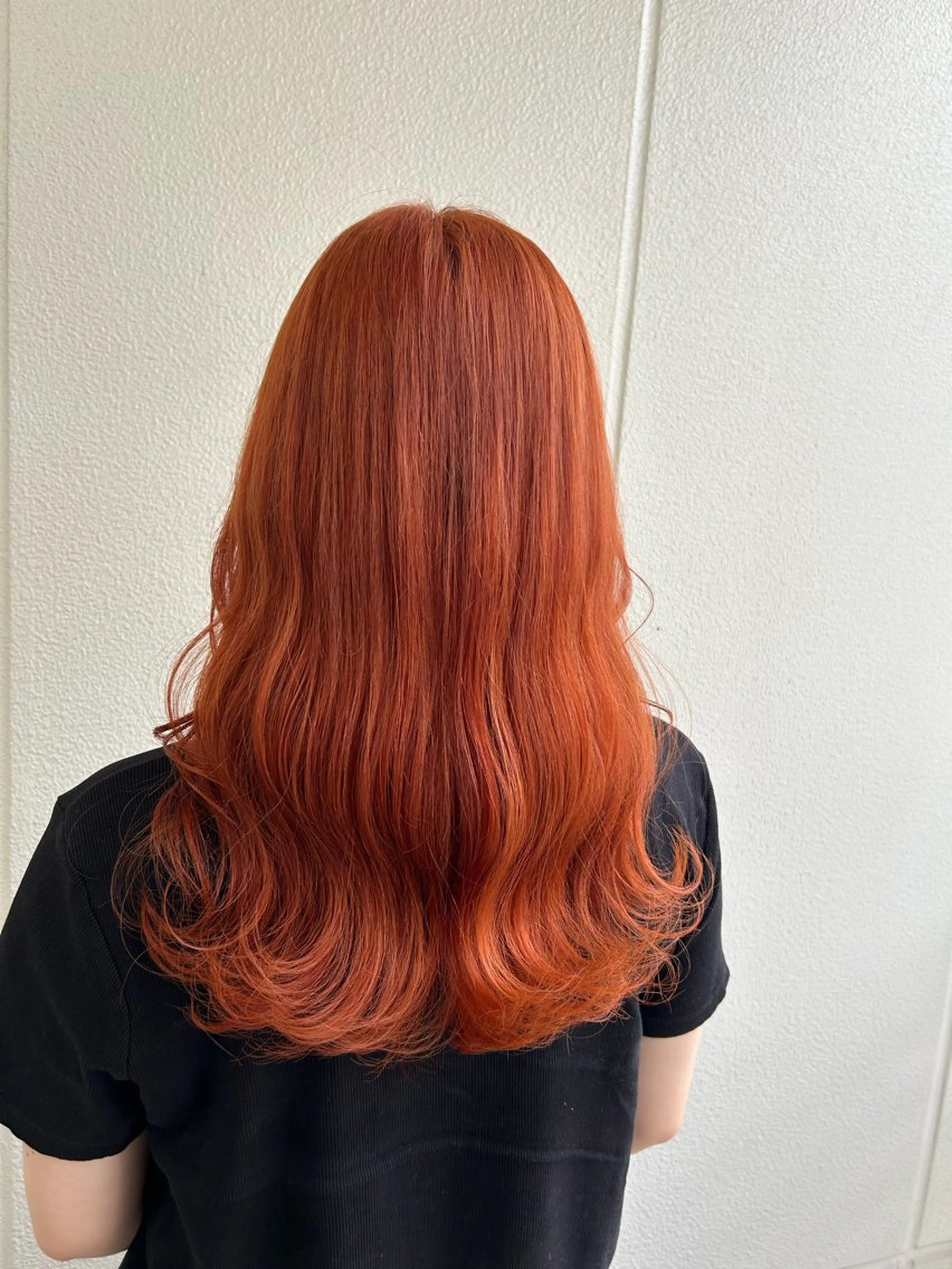 セミロング カラー ヘアアレンジ オレンジ 《暖色/韓国hair 》🇰🇷桑原ユキネのヘアスタイル