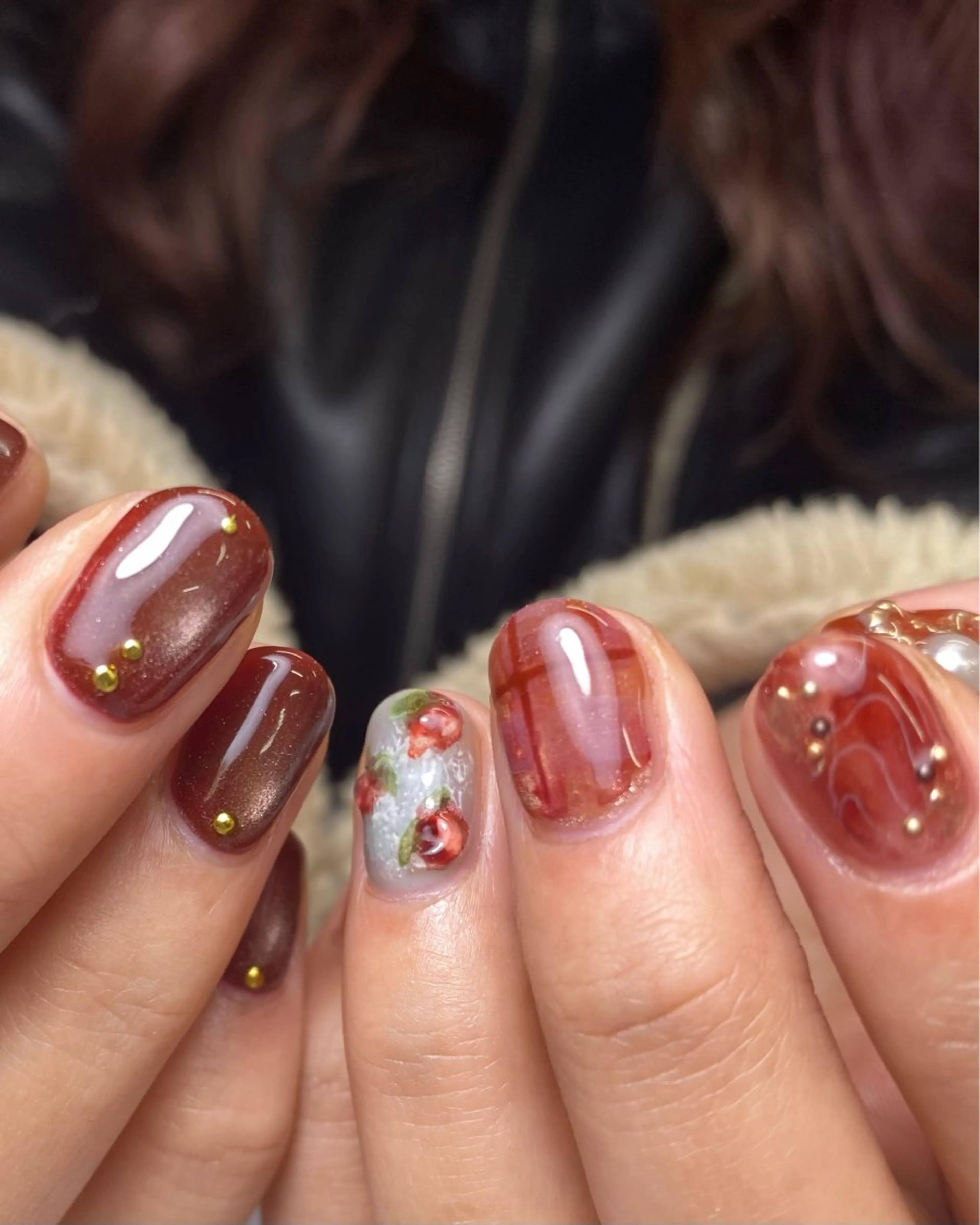 ネイル 成人式 フラッシュネイル フレンチネイル ジェルネイル マグネットネイル ハンドネイル 草加ニュアンスネイル 🌚hersのネイルデザイン