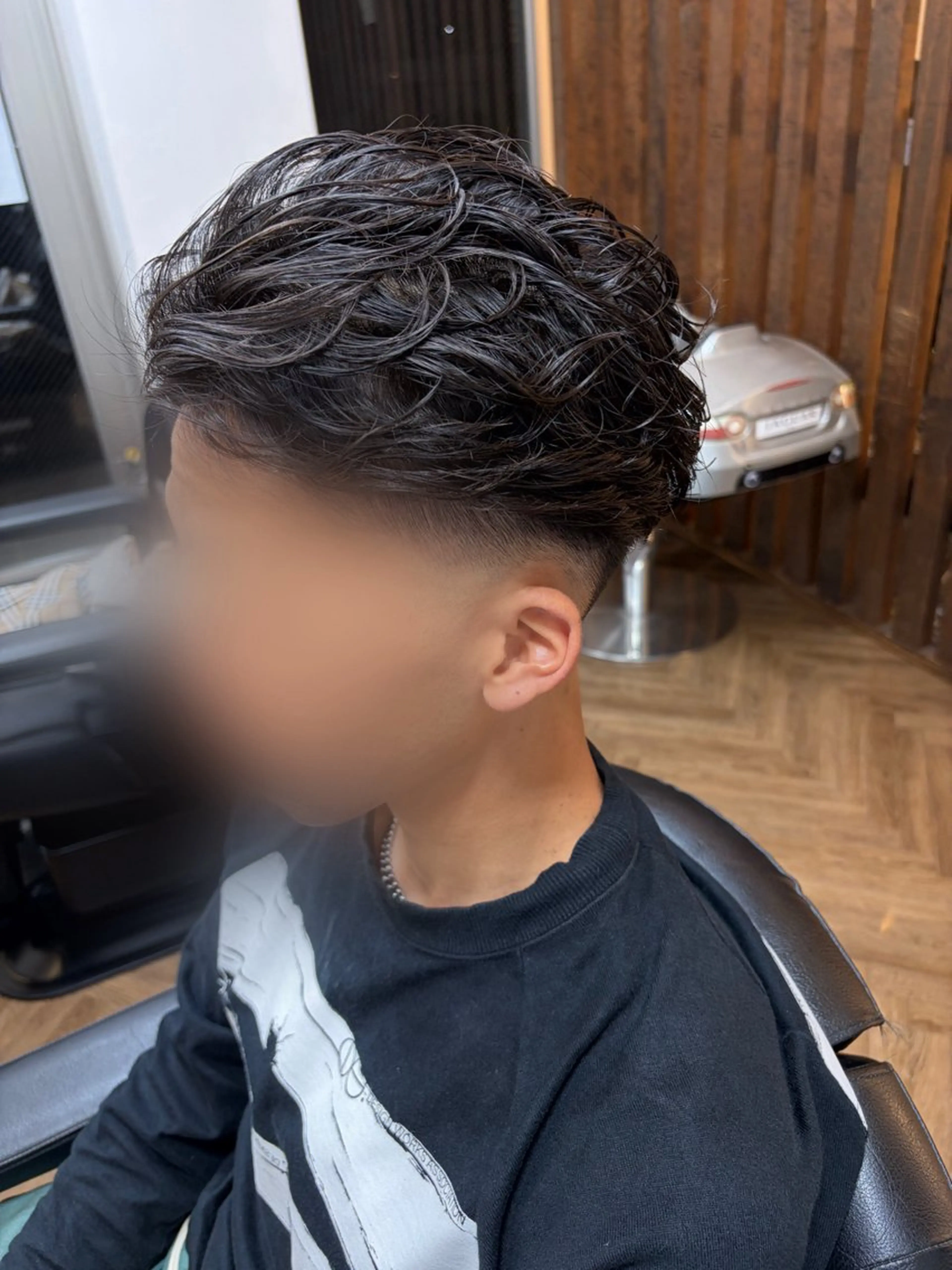 パーマ メンズ フェードカット メンズパーマ カット パーマ 中村 立のヘアスタイル