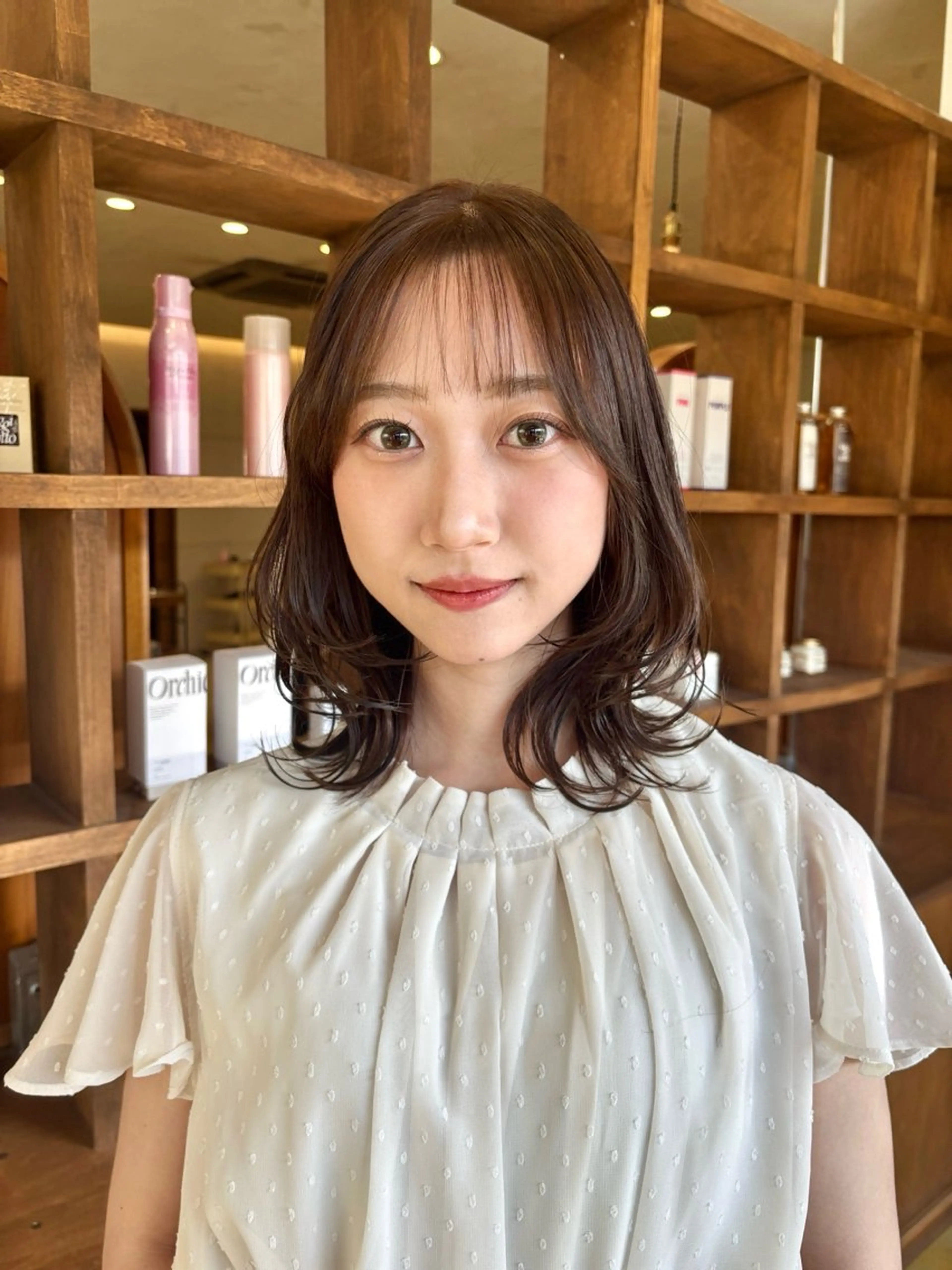 ミディアム ミディアムレイヤー レイヤーカット カノエ下関熊野店 /AOIのヘアスタイル