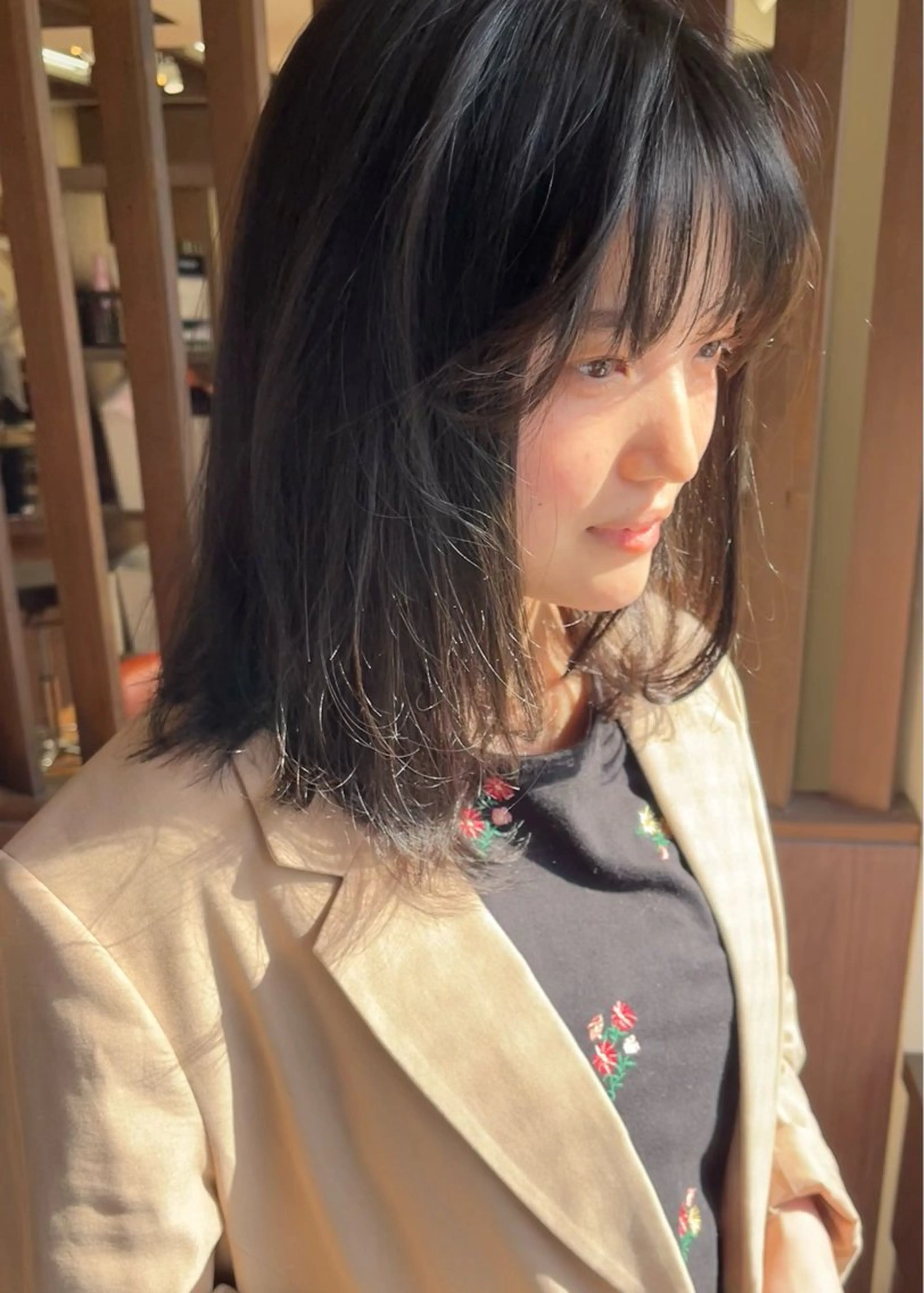 ミディアム カット ヘアカラー トリートメント 田室 和幸のヘアスタイル