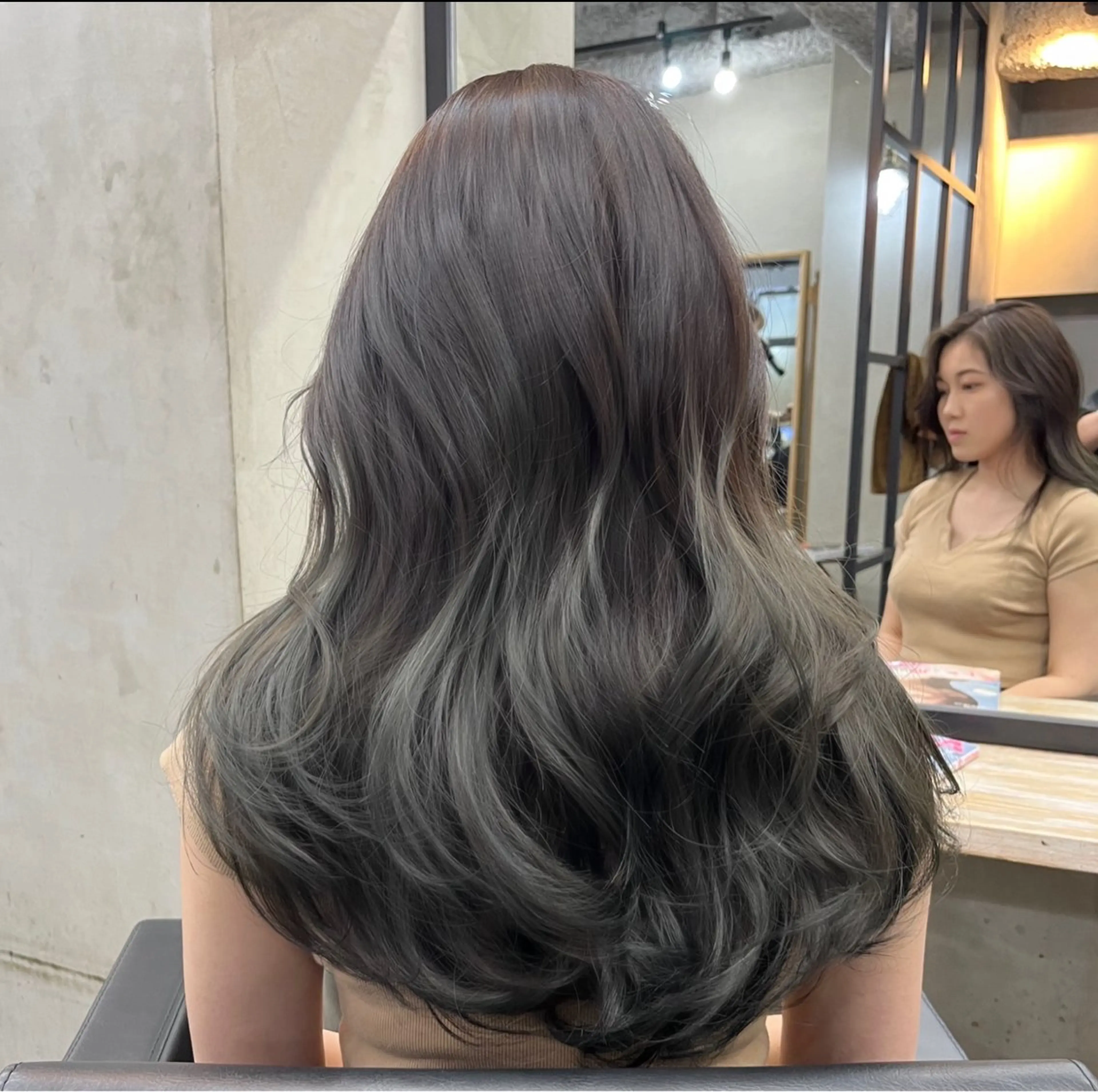 ロング ヘアカラー 新宿/韓国ヘア/ 髪質改善ストレートのヘアスタイル