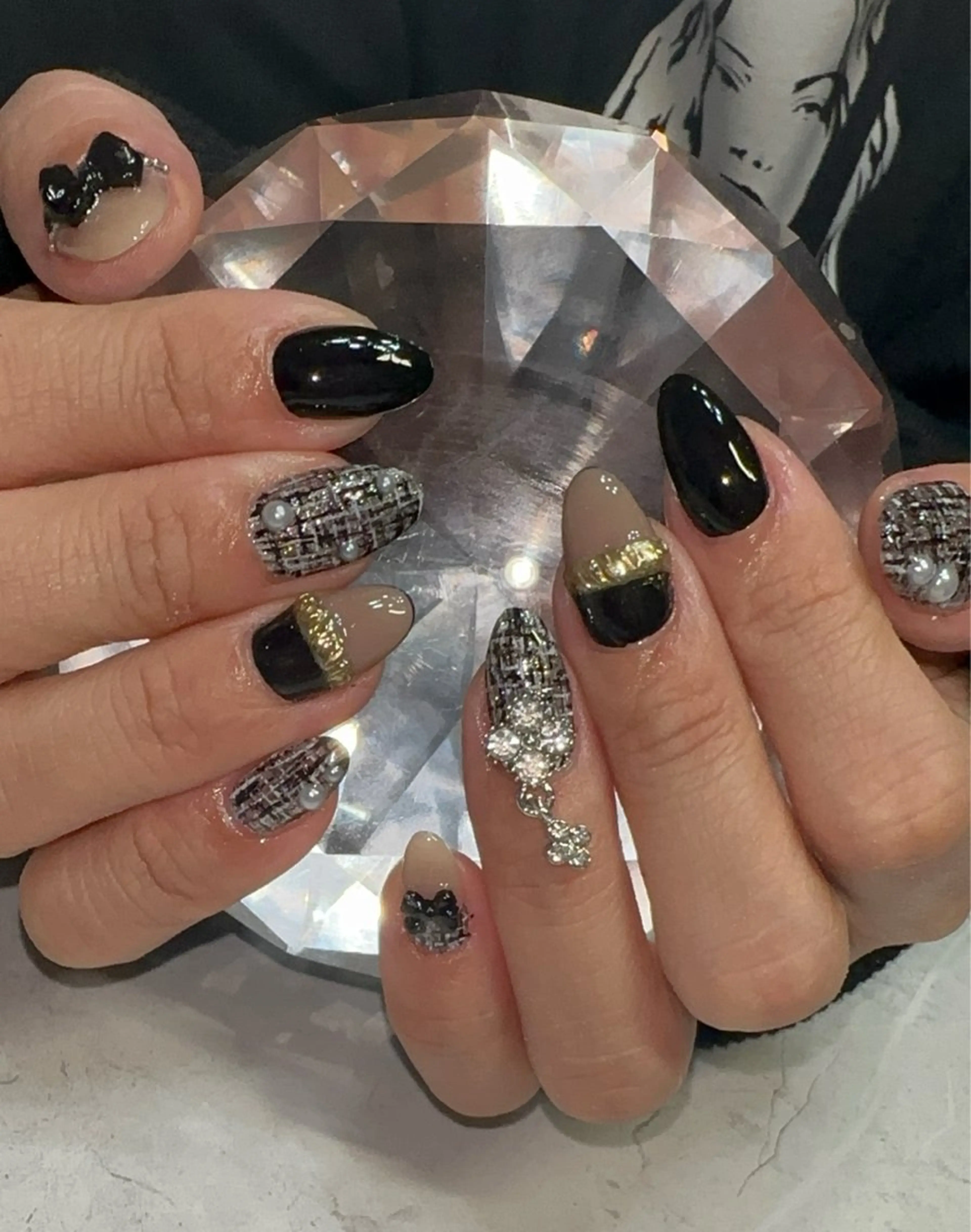 ネイル ツイードネイル 冬ネイル ハンドネイル with nail.のネイルデザイン