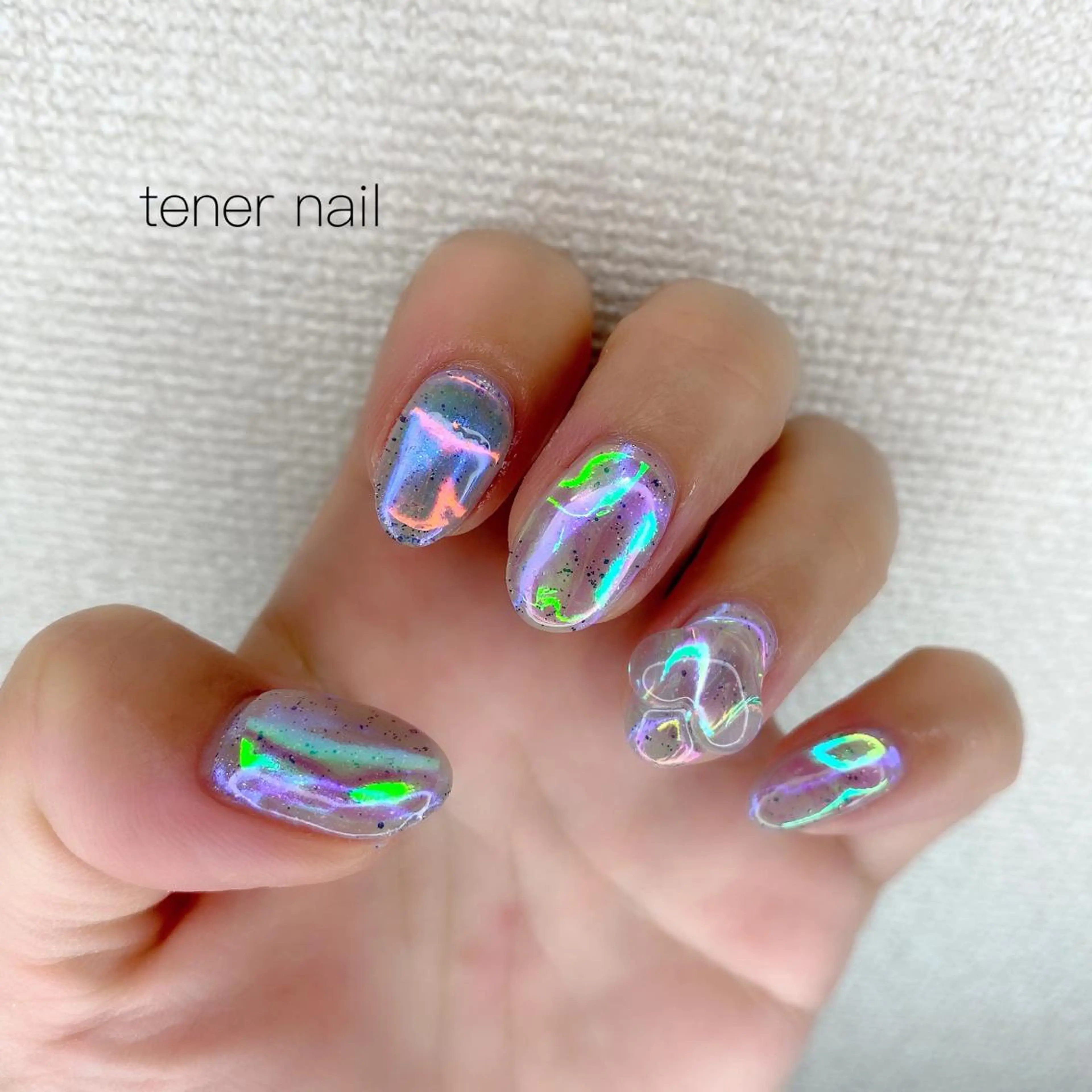 ネイル ハート 氷ネイル・うるうるネイル ぷっくりネイル テネルネイル tener nailのネイルデザイン