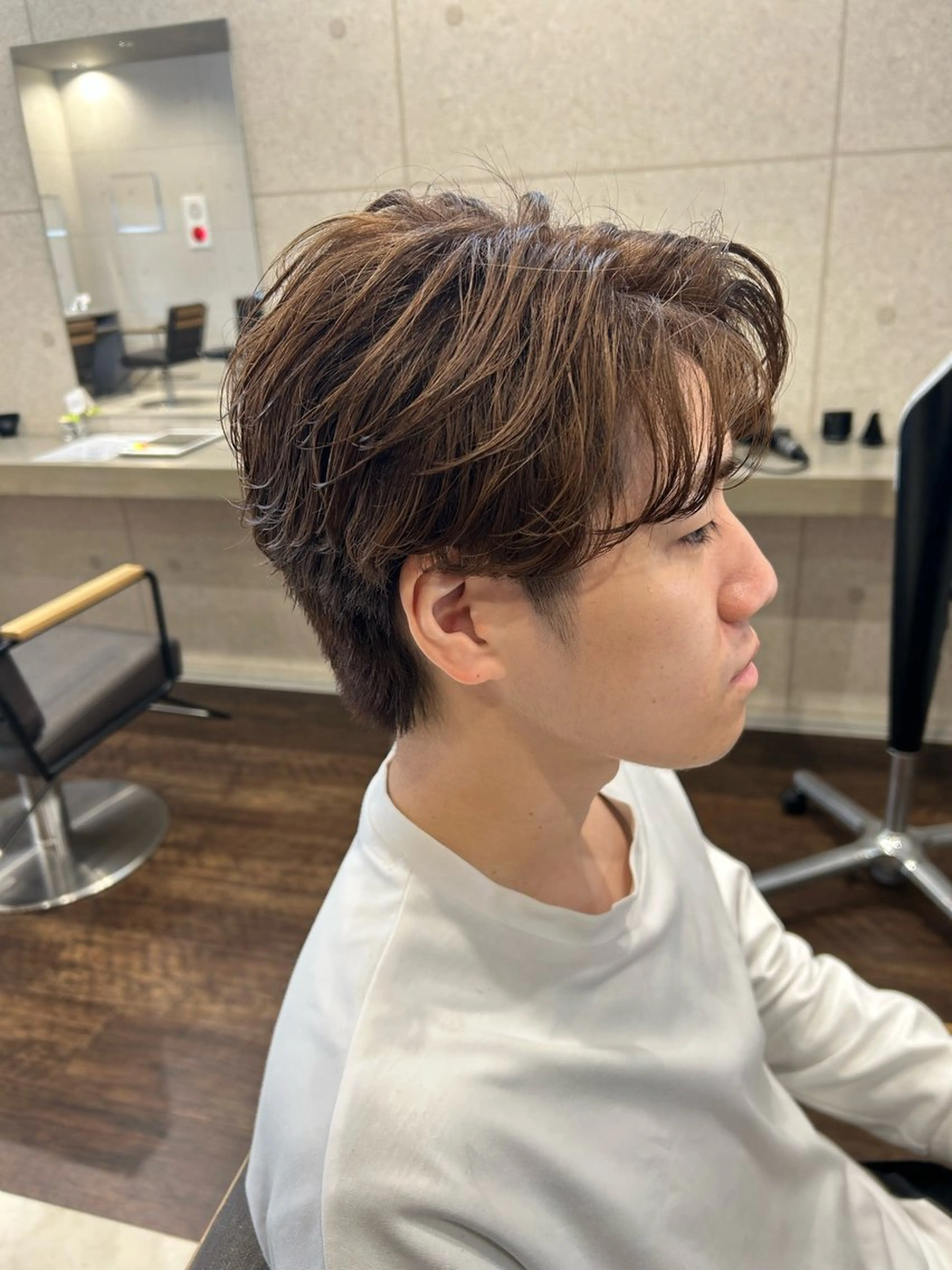 パーマ メンズ カット パーマ 宮之本峻也/メンズ パーマ/透明感カラーのヘアスタイル