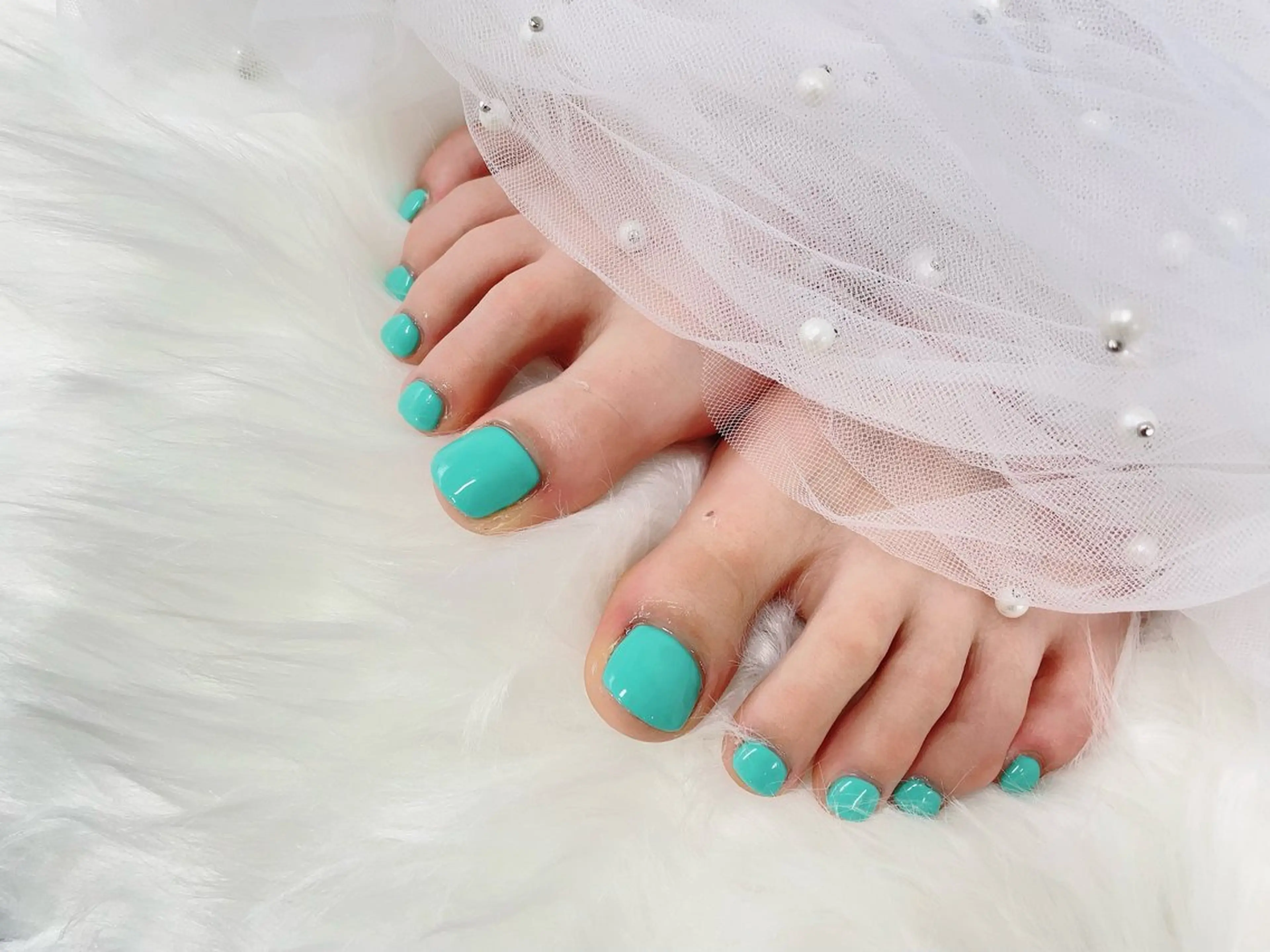 フットネイル ワンカラー オフ込みの写真