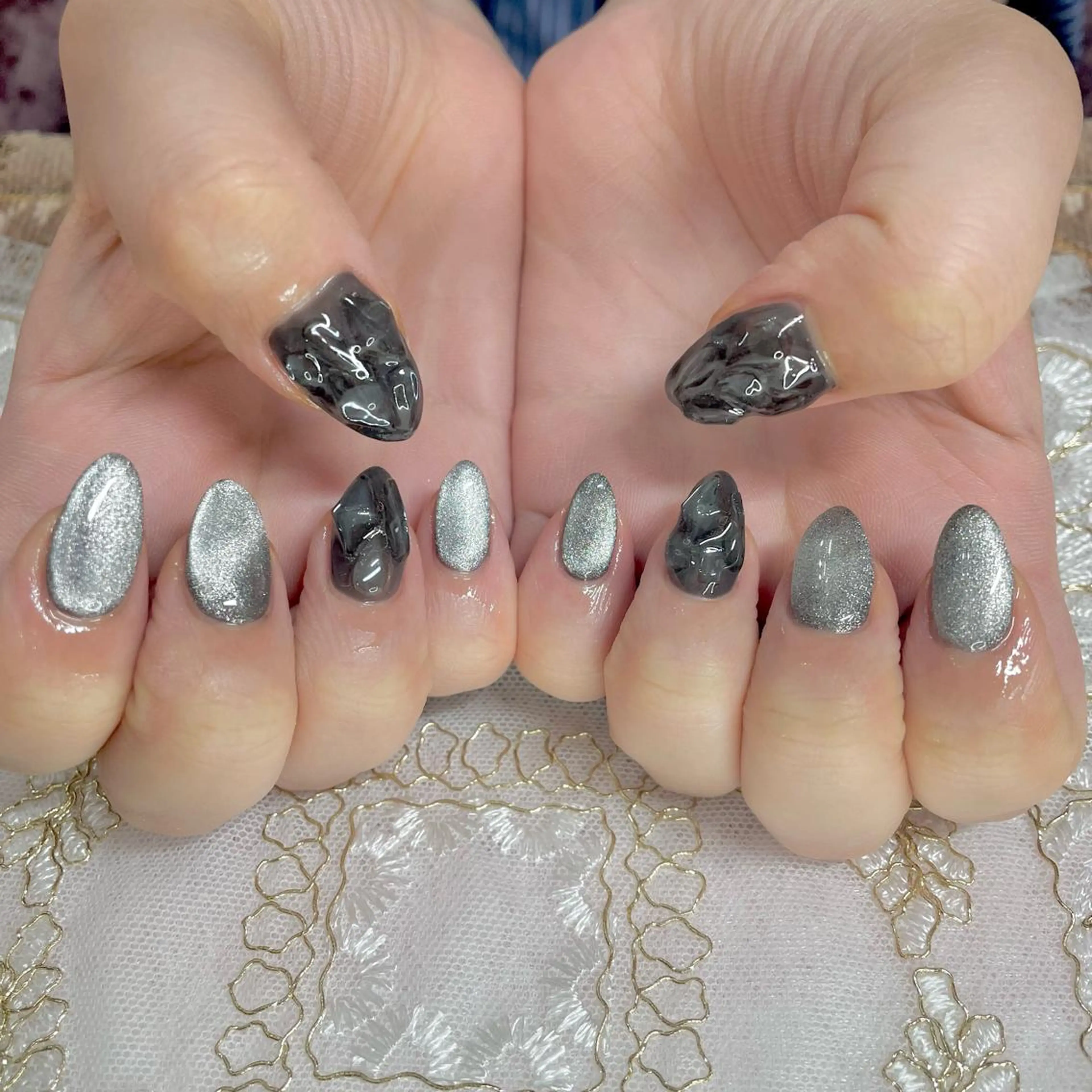 ネイル アートネイル オーロラネイル ジェルネイル 持ち込み ニュアンスネイル J terrace Nailのネイルデザイン