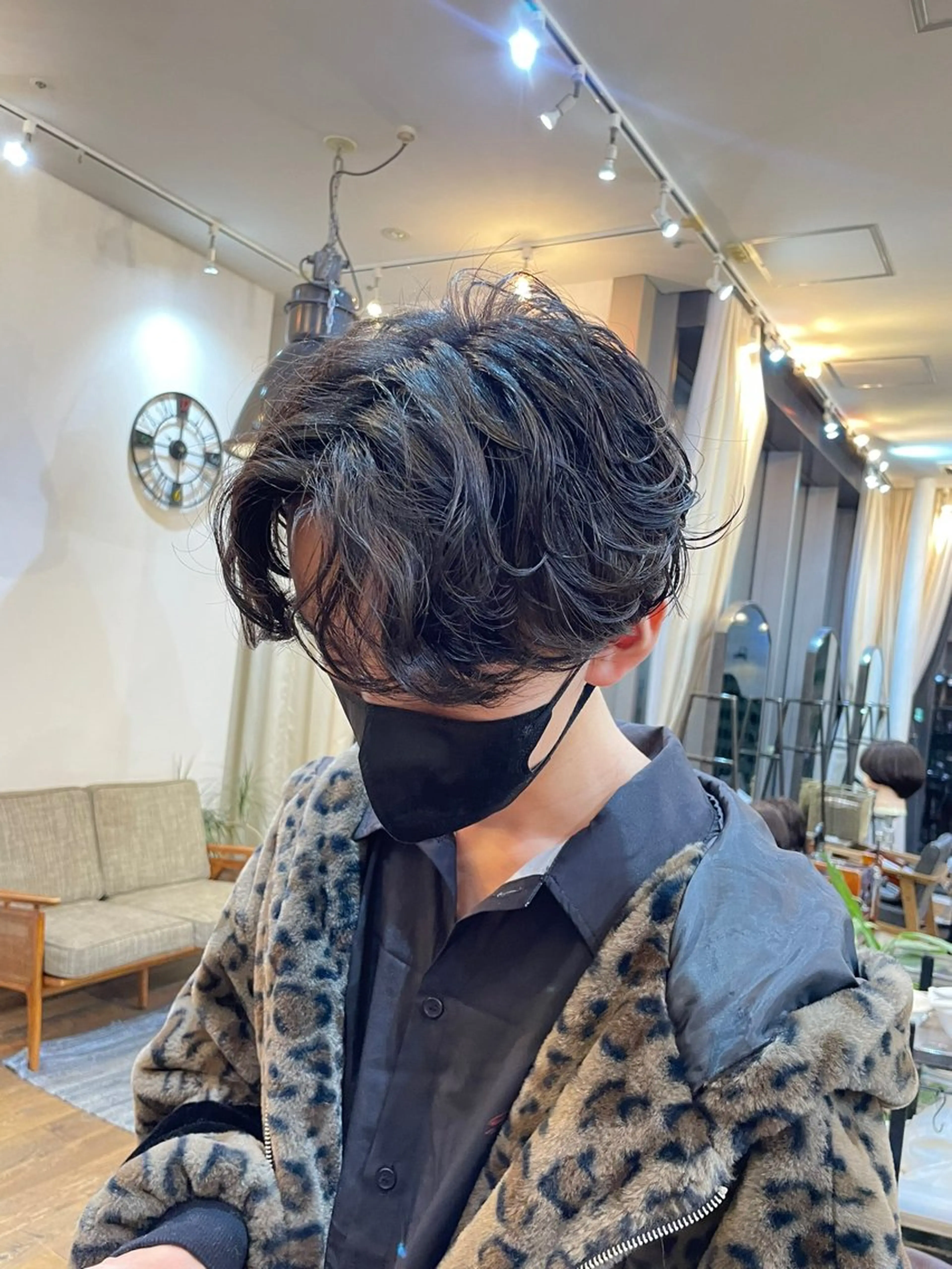 パーマ メンズ センターパート メンズパーマ 似合わせカット‪// 鶴我万唯華のヘアスタイル