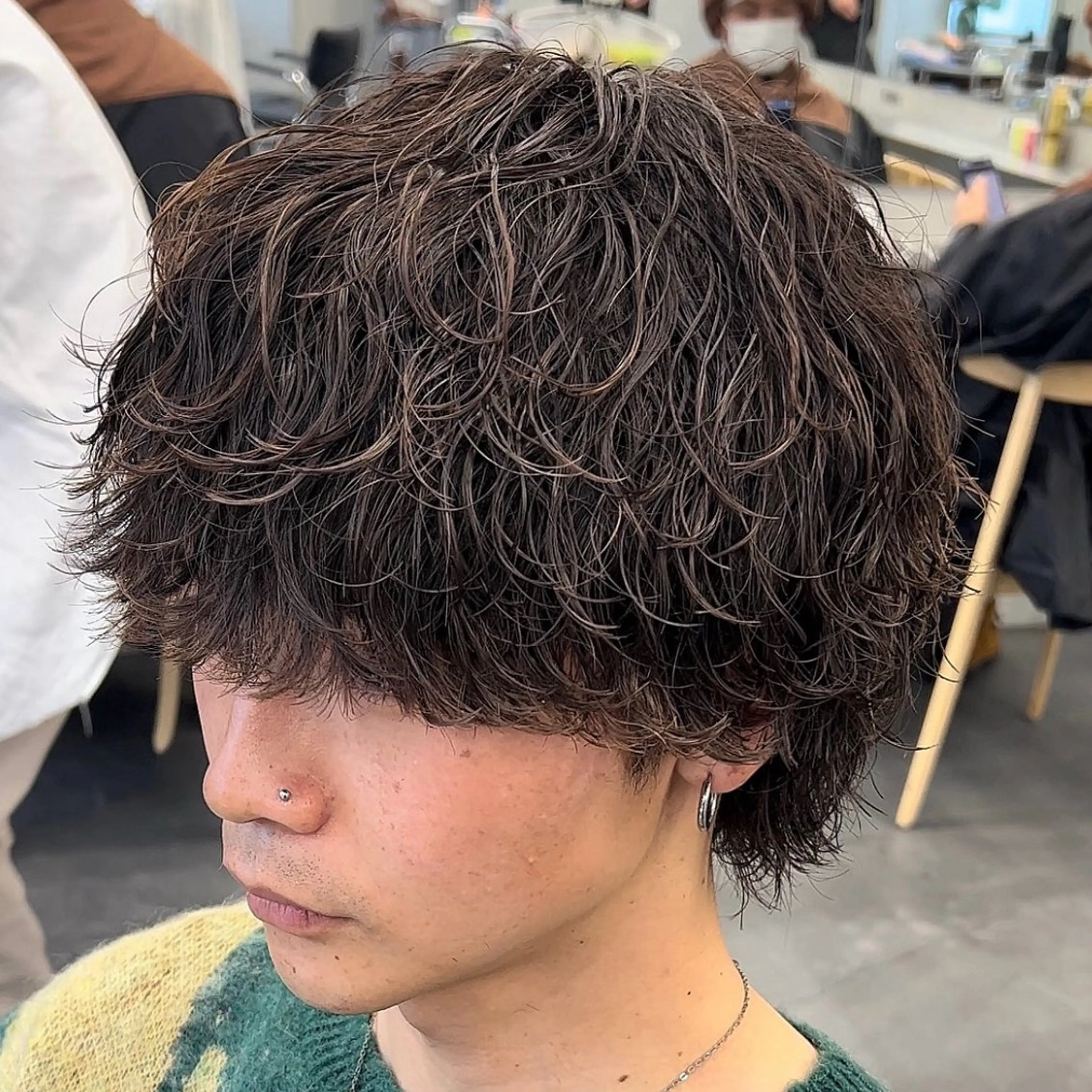 ミディアム パーマ ヘアアレンジ メンズ fifth 石川 凪のヘアスタイル