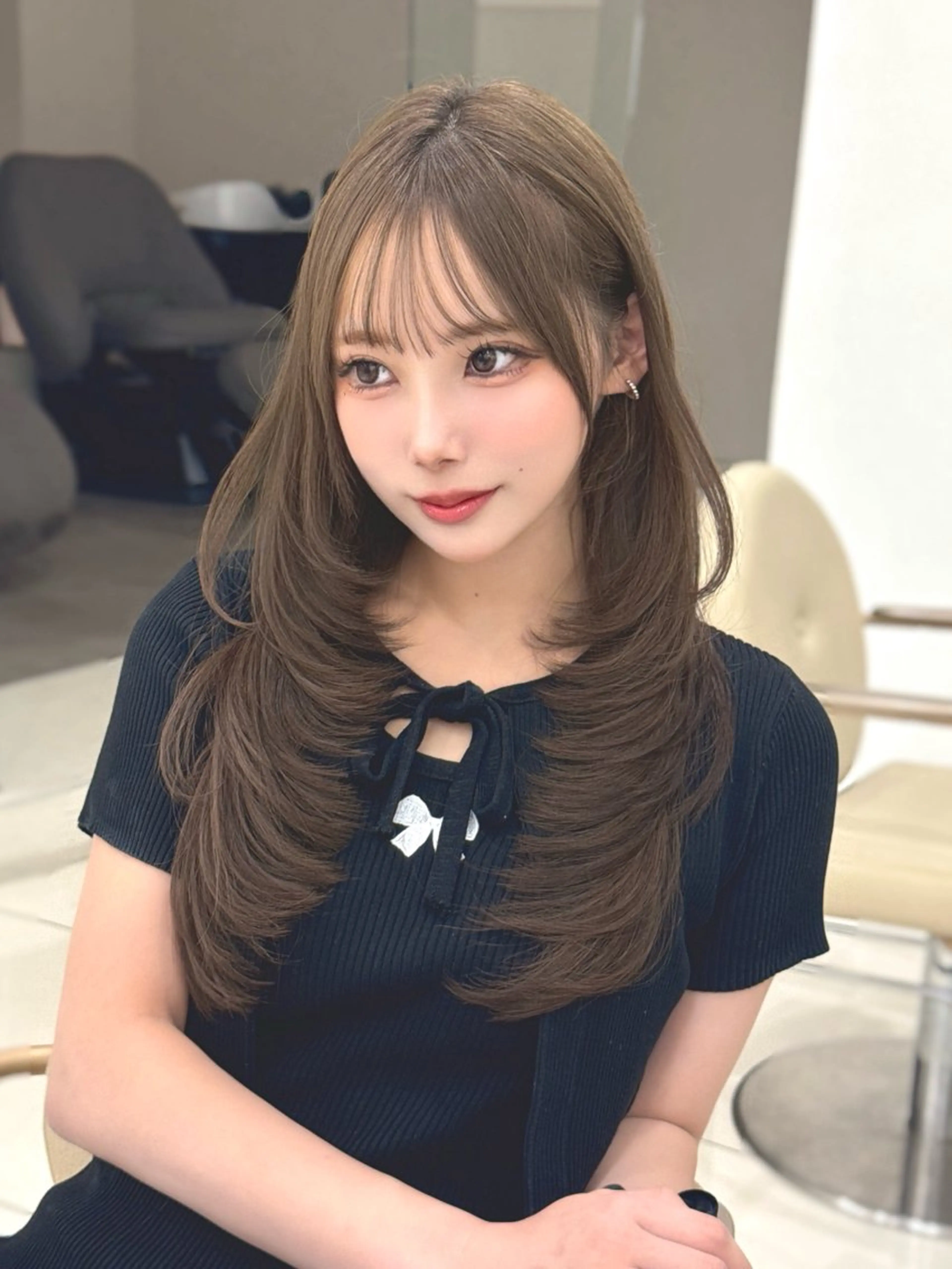 ロング カット ヘアカラー 似合わせ/レイヤー /顔まわり/池田歩樹のヘアスタイル