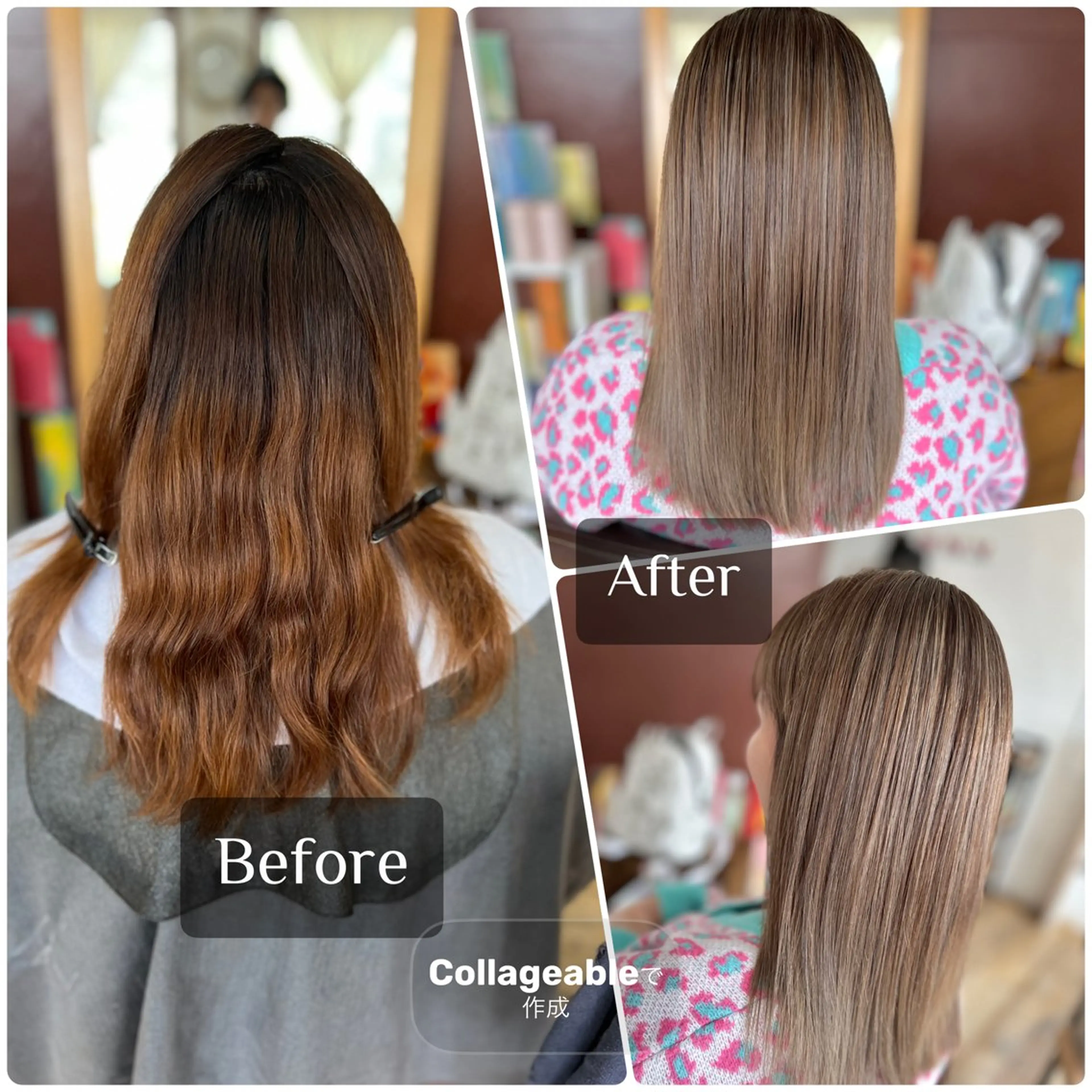 セミロング カラー ベージュカラー ダブルカラー ハイライトカラー ハイトーンカラー イルミナカラー ヘアカラー Style Tのヘアスタイル