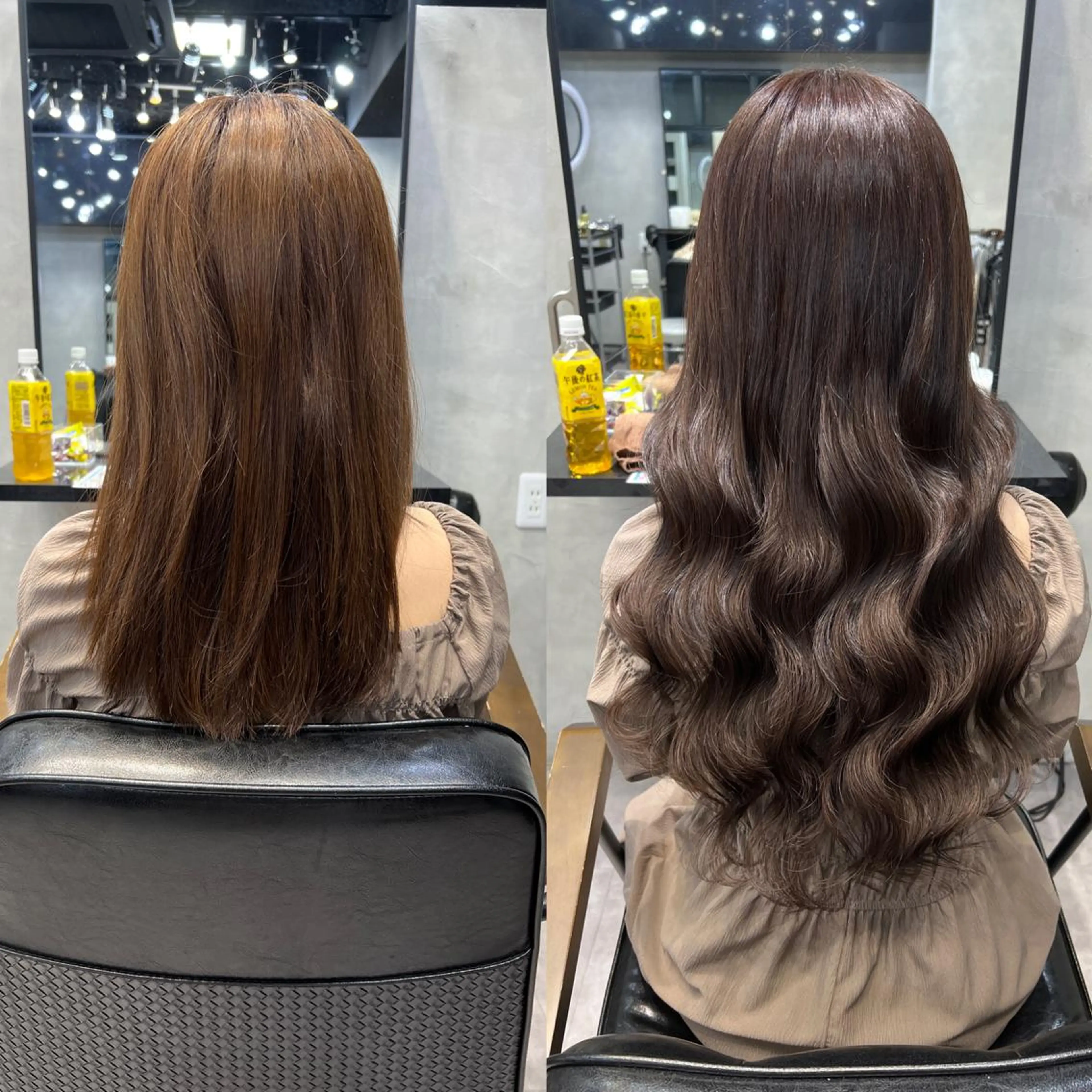 🐾🐈‍⬛ カラー＋人毛100%レミーシールエクステ60本＋馴染ませカット🐈‍⬛🐾の写真