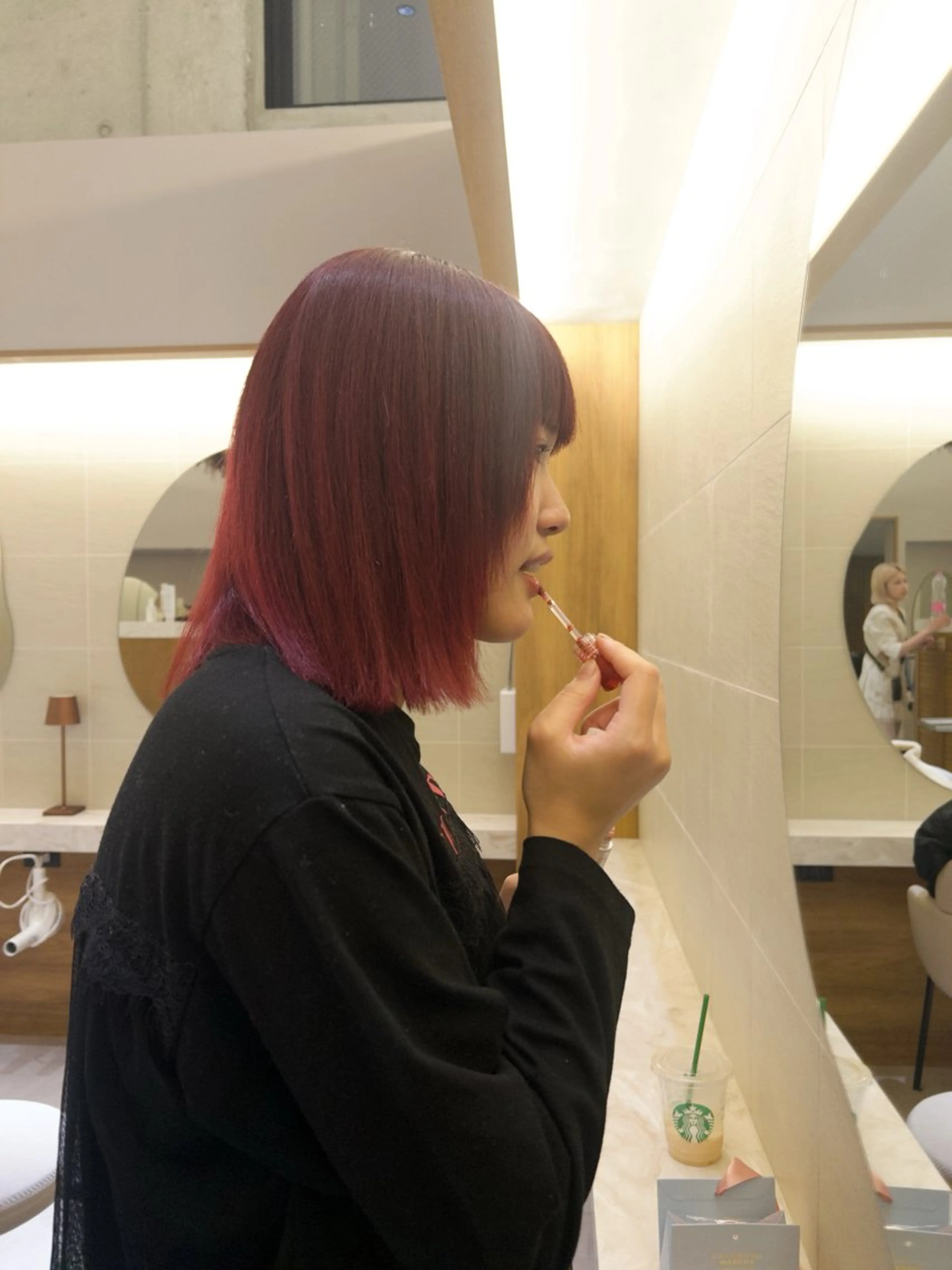 ミディアム カラー ヘアカラー yiye   神宮前所属・manami /ショ ート/カットモデルのヘアスタイル