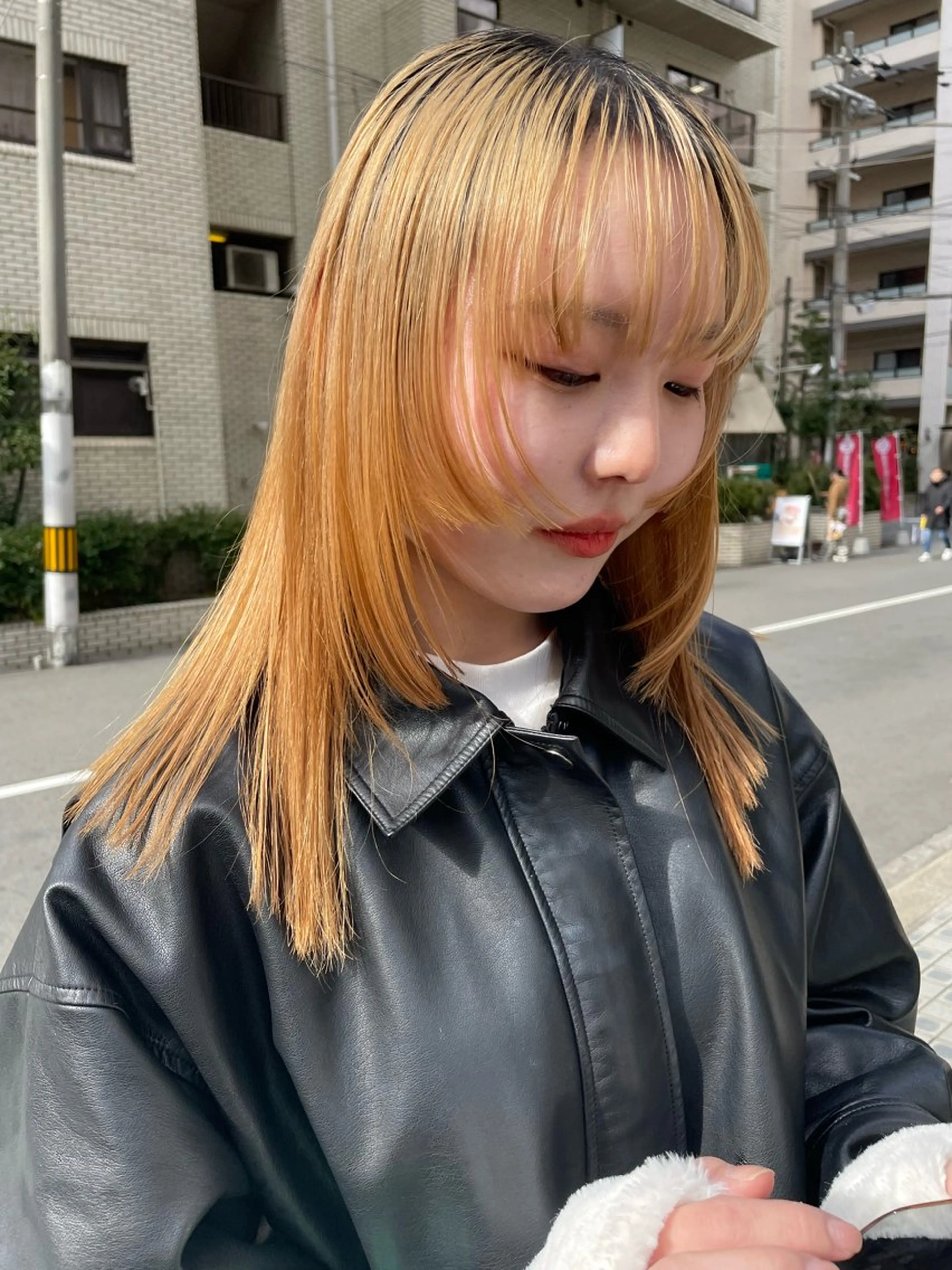 セミロング カラー パーマ ヘアアレンジ ERINA/レイヤー /梅田のヘアスタイル