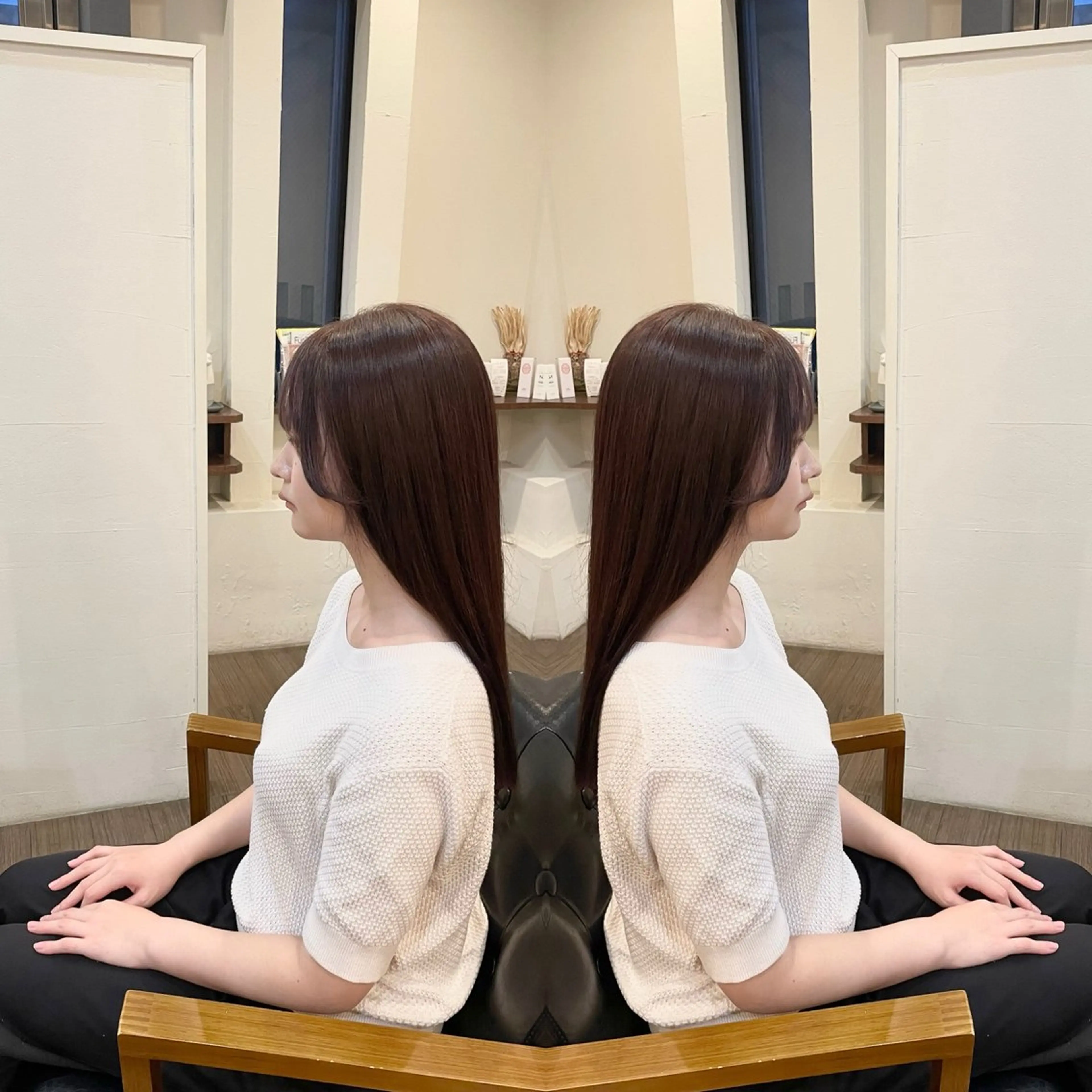 ロング カラー 顔周りカット 学生 ロング カット ヘアカラー トリートメント Hair make VERDA所属・VERDA KENのヘアスタイル