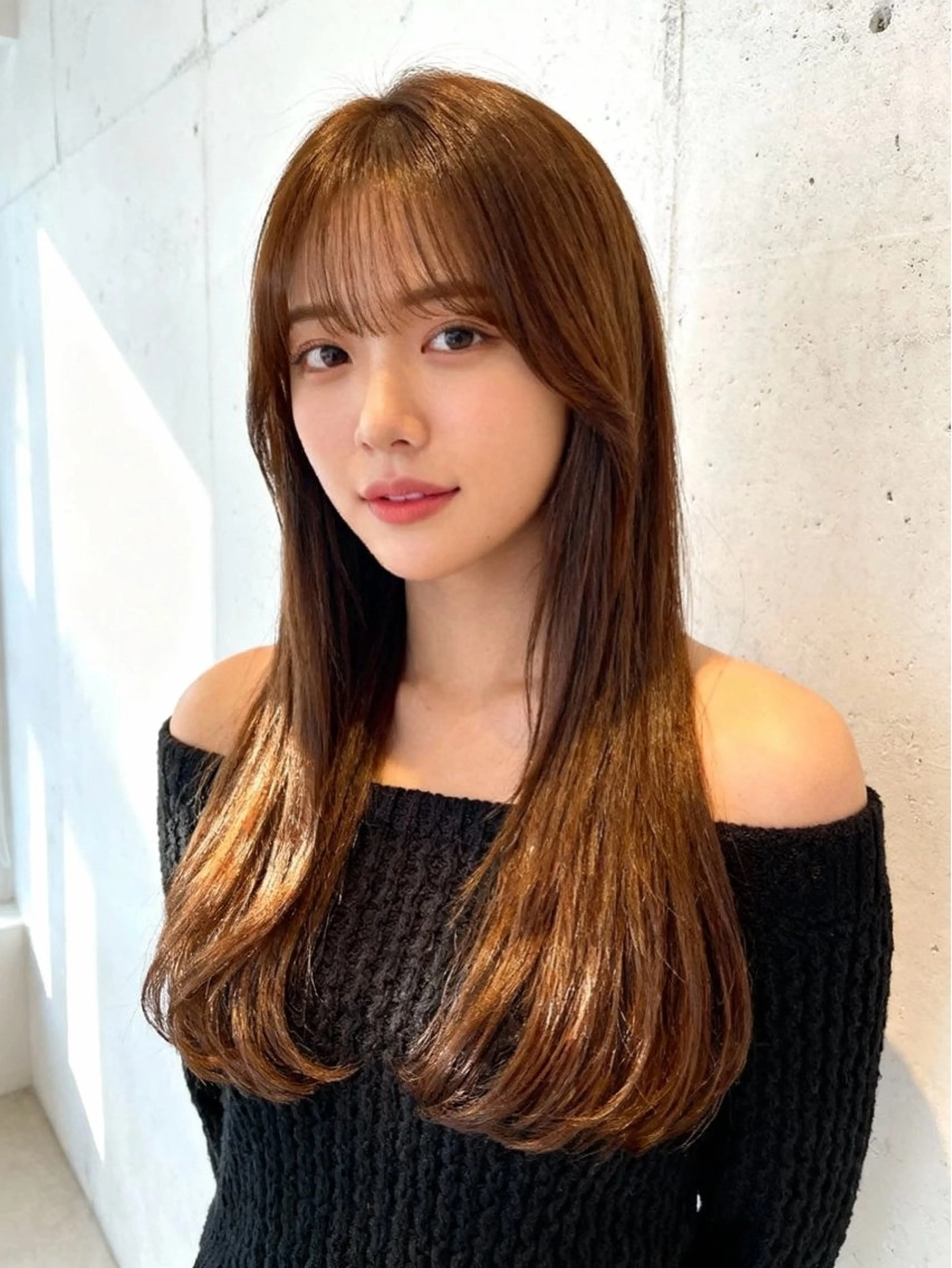 ロング ロングレイヤー くびれヘア 顔まわりレイヤー 韓国風ヘア レイヤーカット 韓国レイヤーカット 🫧大阪梅田レイヤーのヘアスタイル