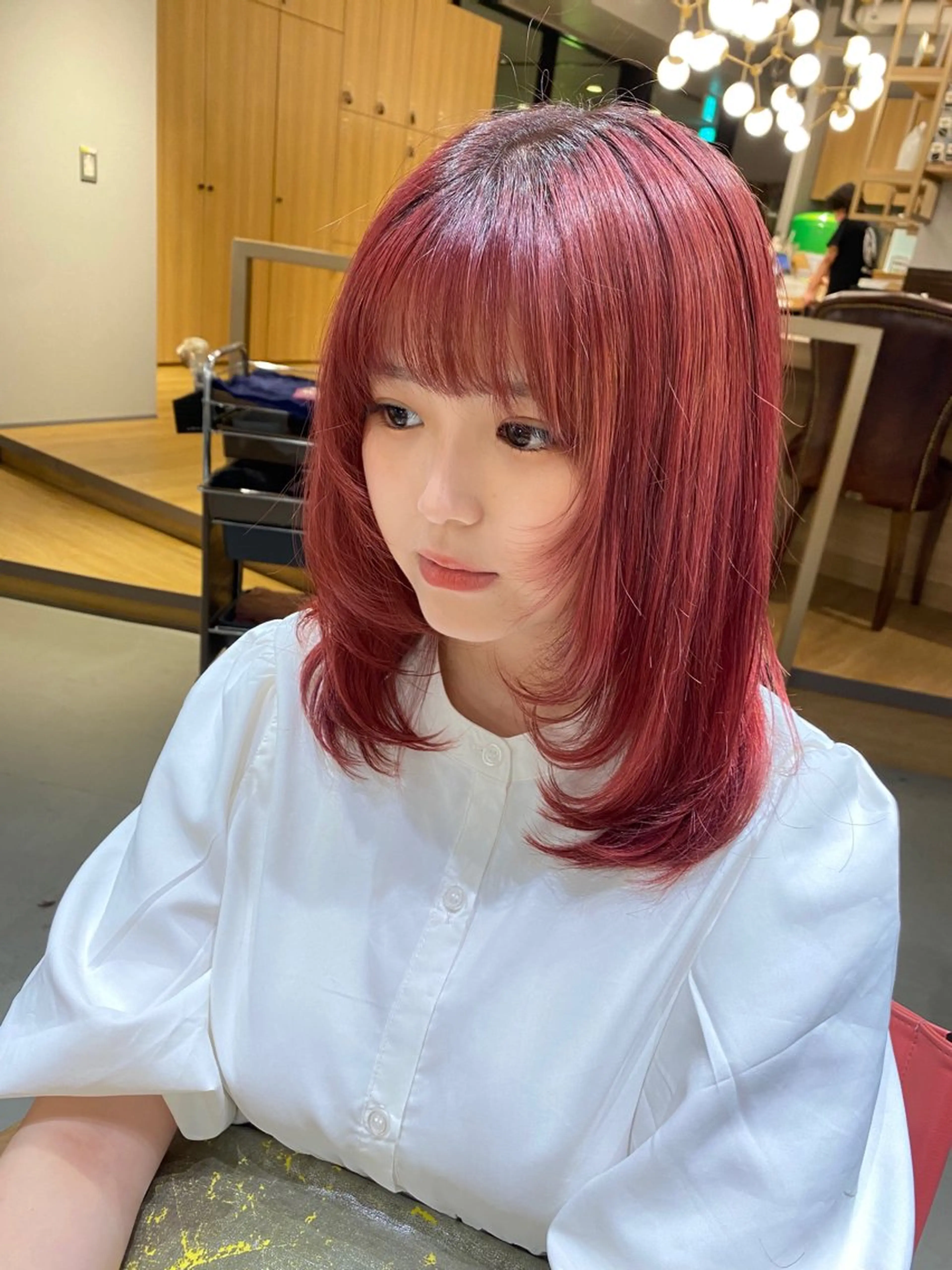 セミロング カラー レイヤーカット ウルフカット unopulir 景山　凌のヘアスタイル