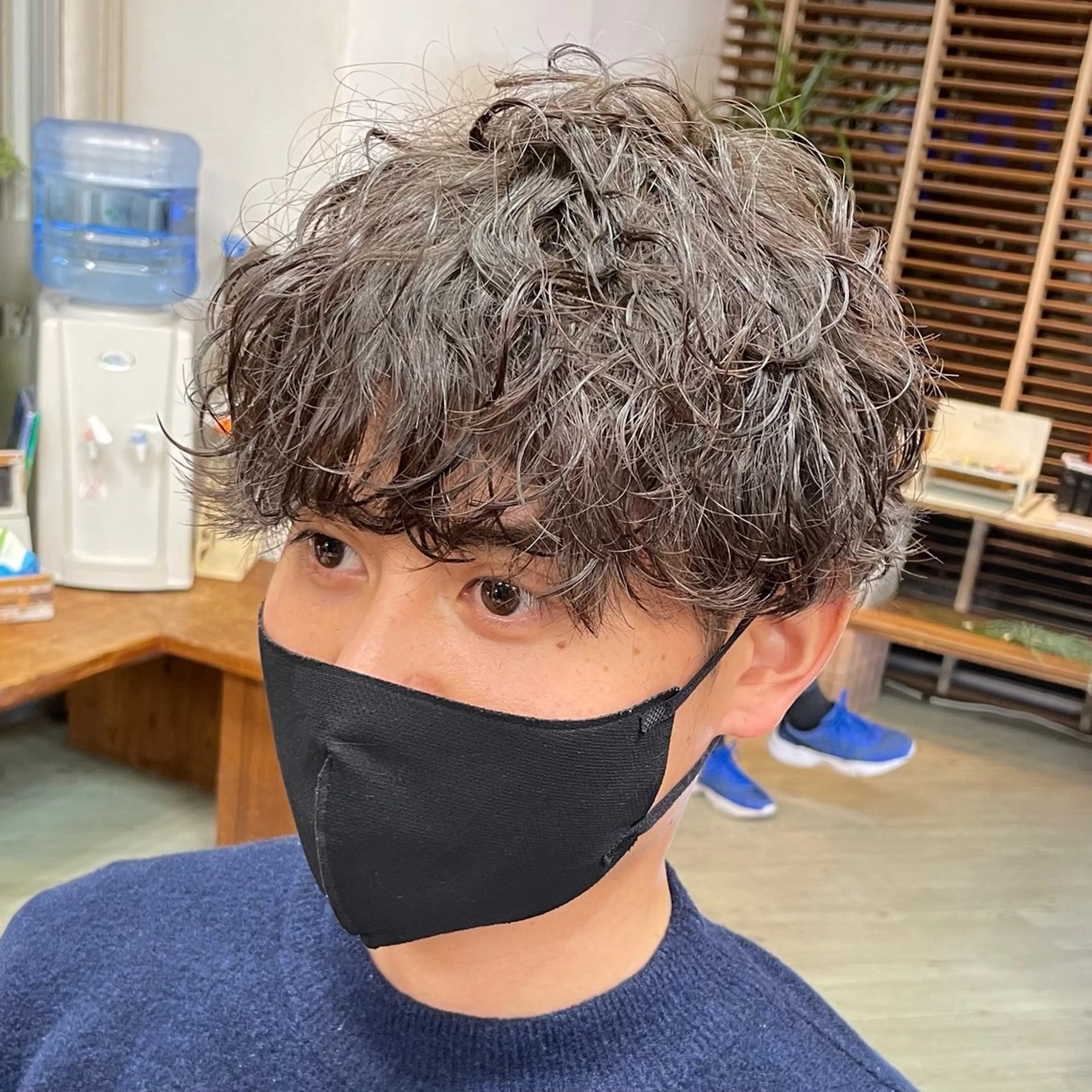 パーマ メンズ マッシュ メンズパーマ 波巻きパーマ 筋野 稔貴のヘアスタイル