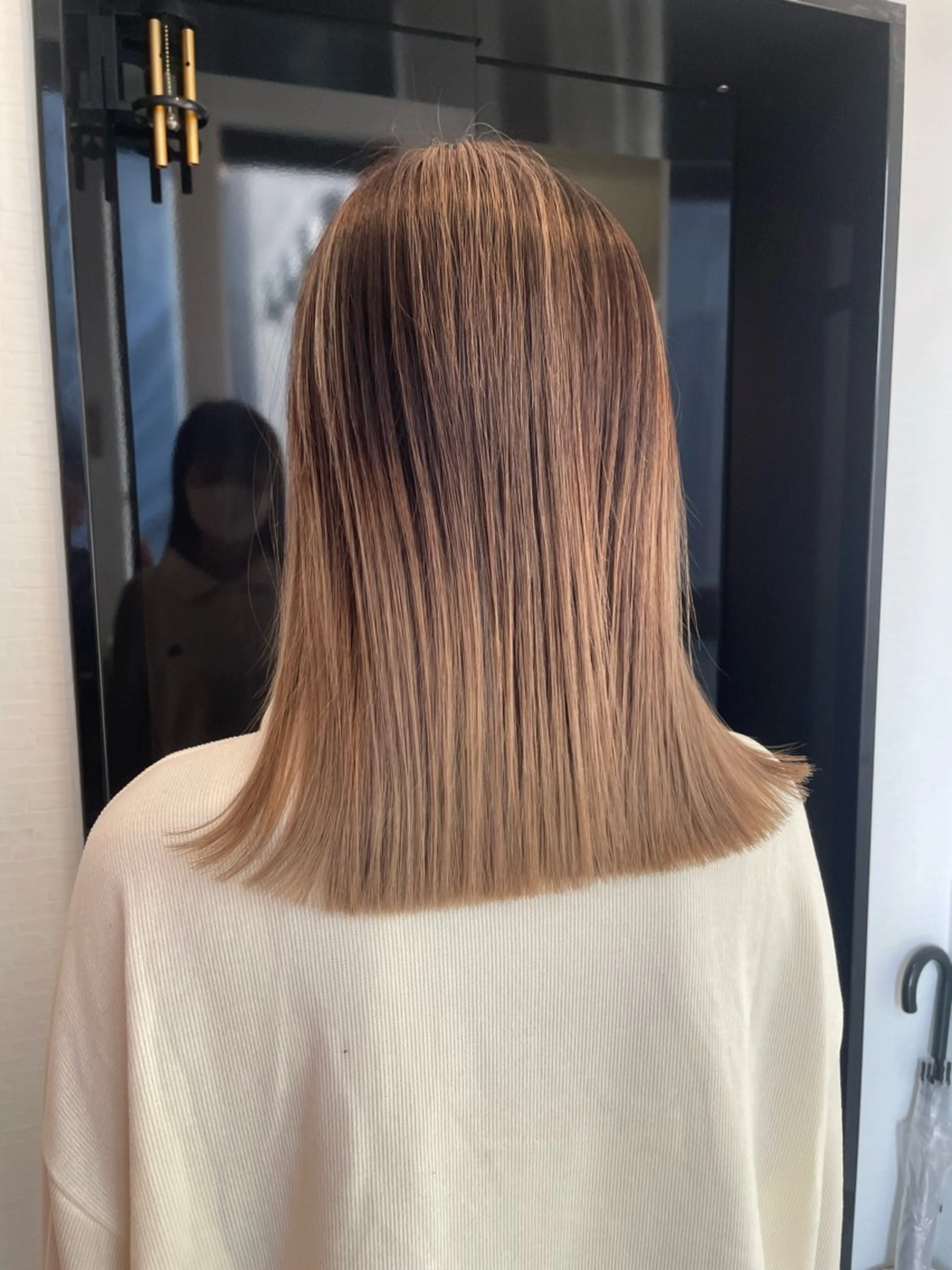 ミディアム カラー ヘアカラー&縮毛矯正 STAR☆RIVERのヘアスタイル