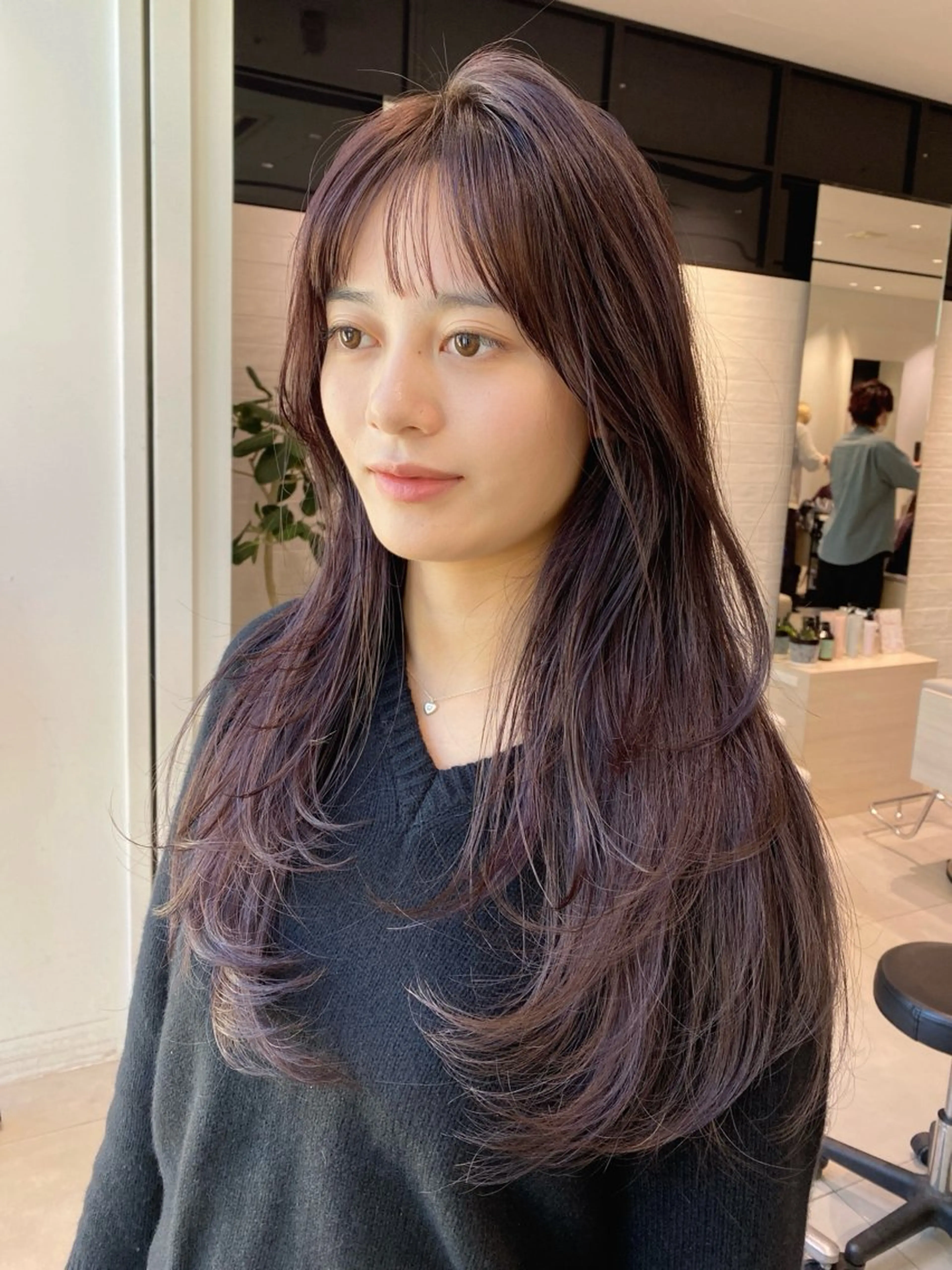 ロング カラー ハイライトカラー パープルカラー ハイライト 銀座/韓国レイヤー/ 艶カラー🍓原田侑依のヘアスタイル