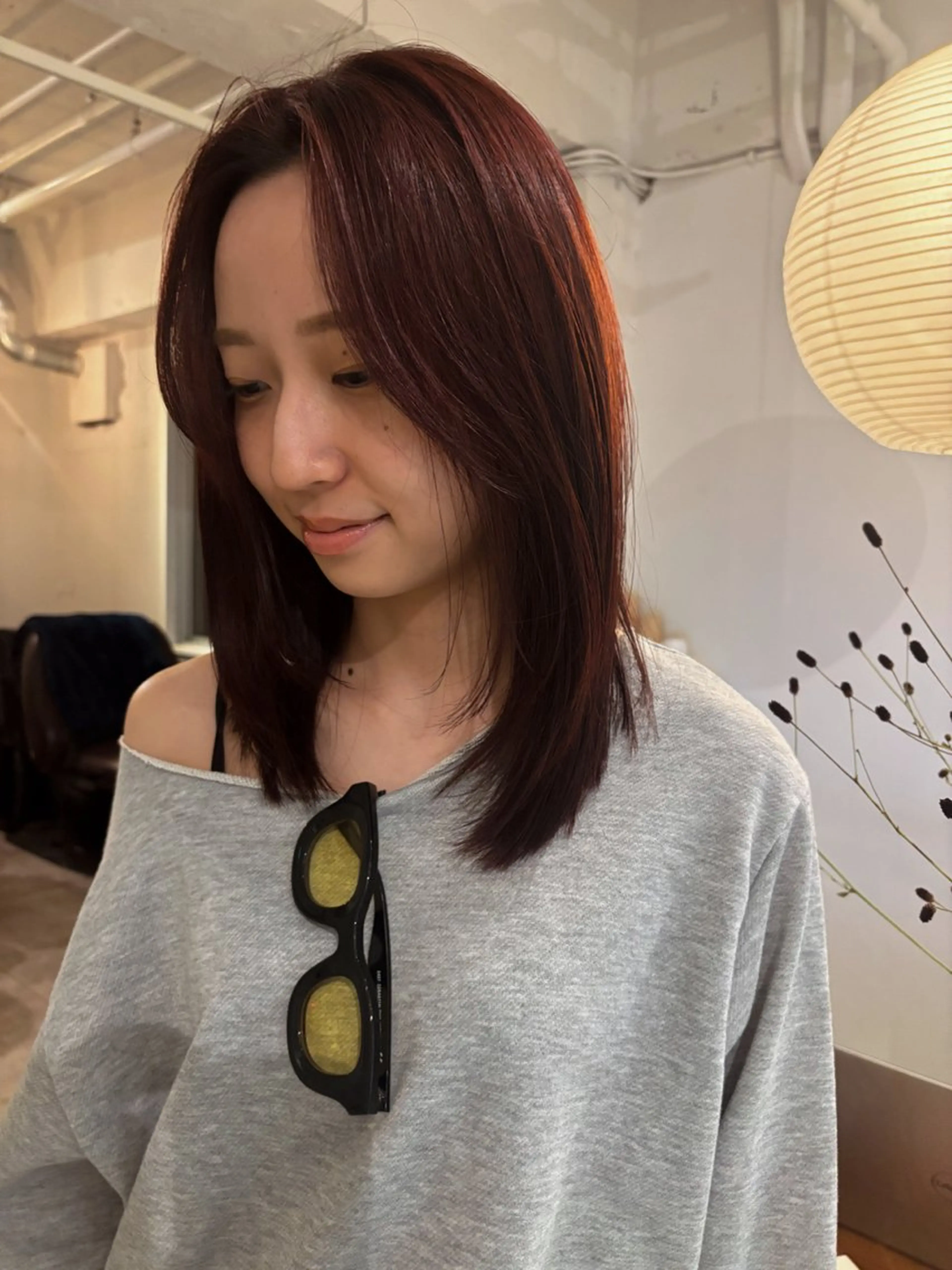 ミディアム カット ヘアカラー トリートメント 🍑透明感hair ・NENE🍑のヘアスタイル