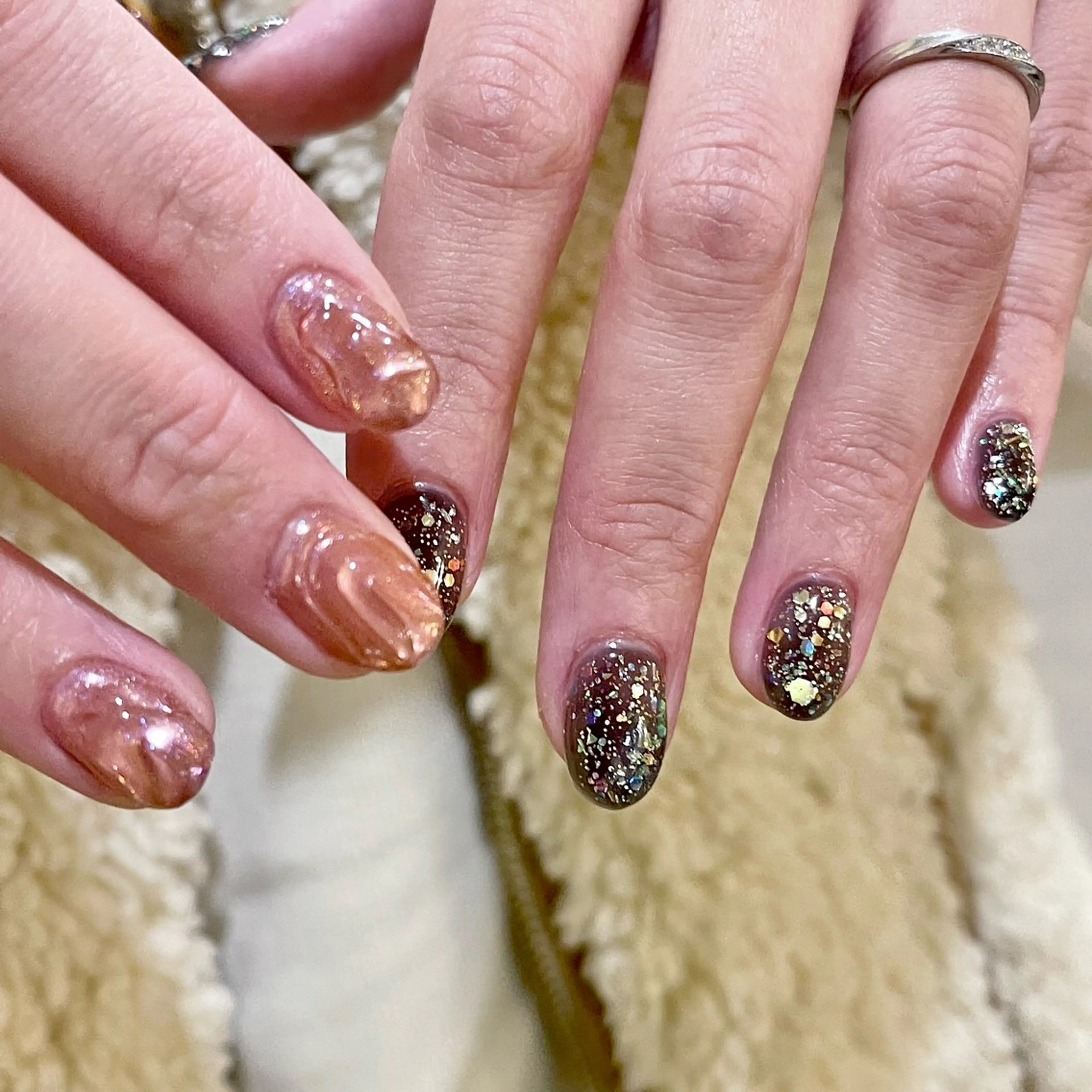 ネイル ミラーネイル ニュアンスネイル ネイルサロン赤ちゃん所属・ネイルサロン赤ちゃん MIYUのネイルデザイン