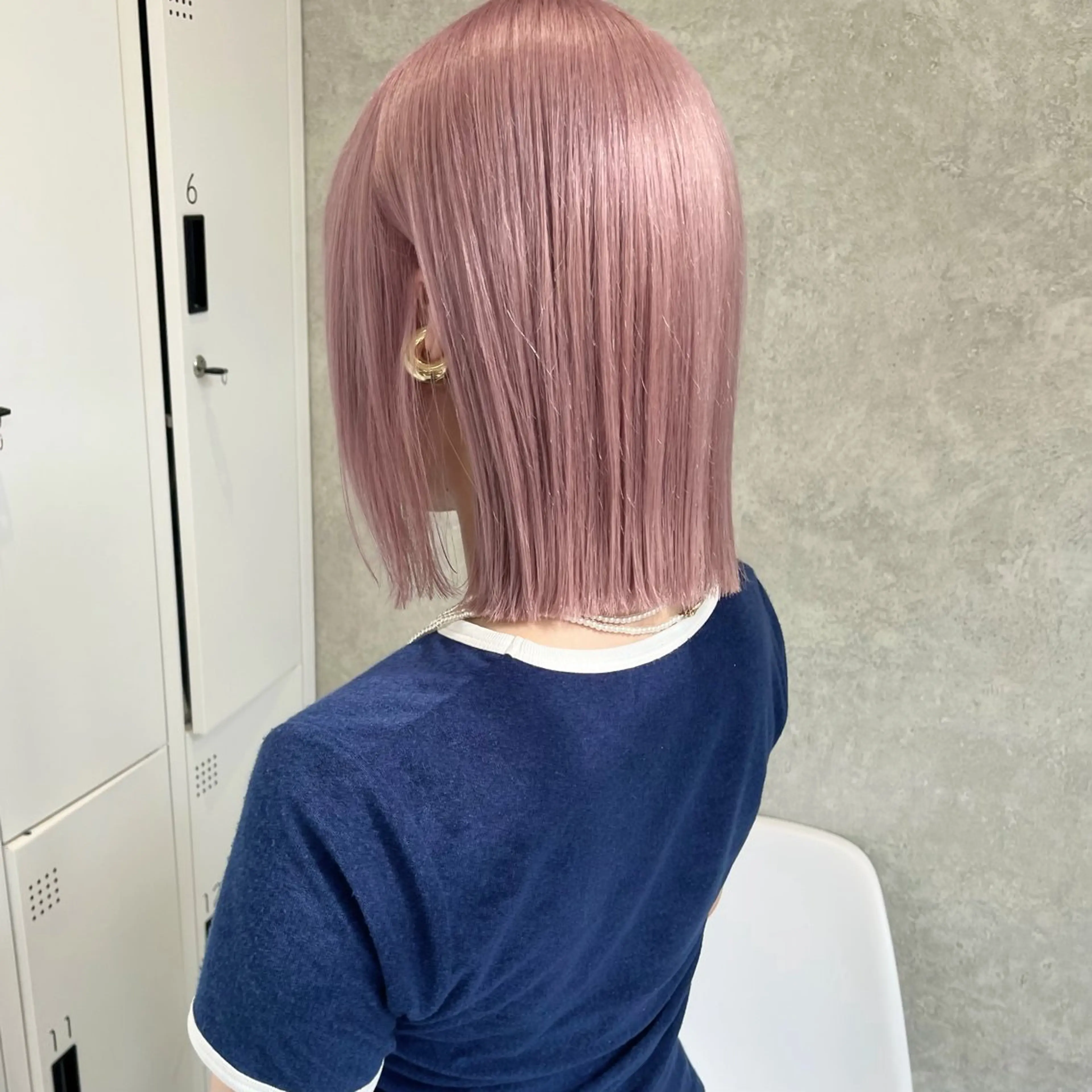 ミディアム カラー ブリーチ ピンクカラー ホワイトピンク hiyori 【ﾌﾗﾐｭｰﾑ高崎】のヘアスタイル