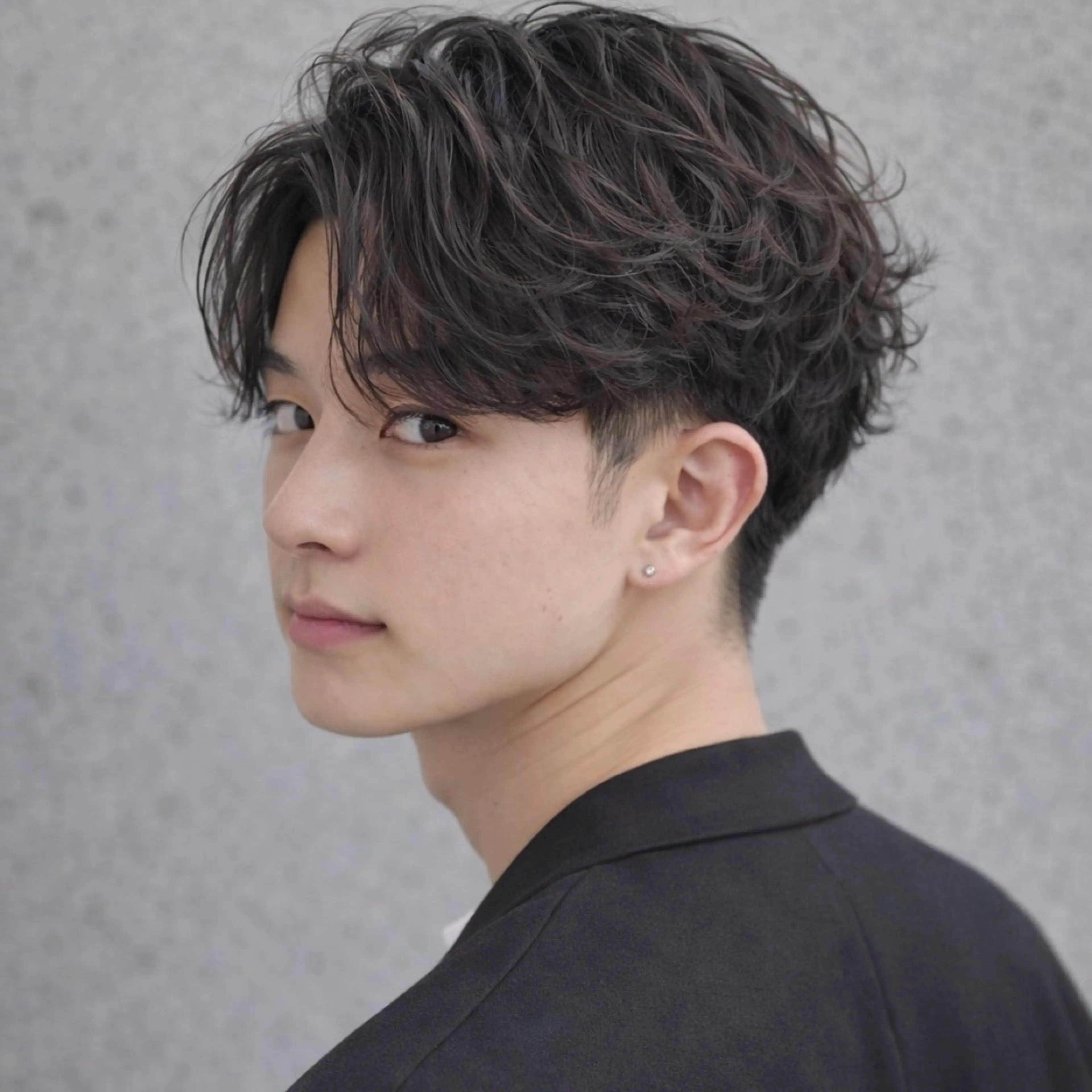 メンズ カット パーマ ヘアセット シャドウ/フェザー ニュアンスヘアメンズのヘアスタイル